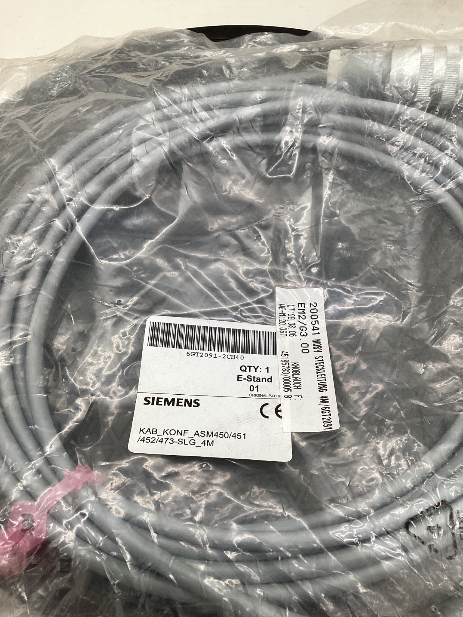 SIEMENS 6GT2091-2CH40 SIMATIC RF Connection Cable 4M NEW 1