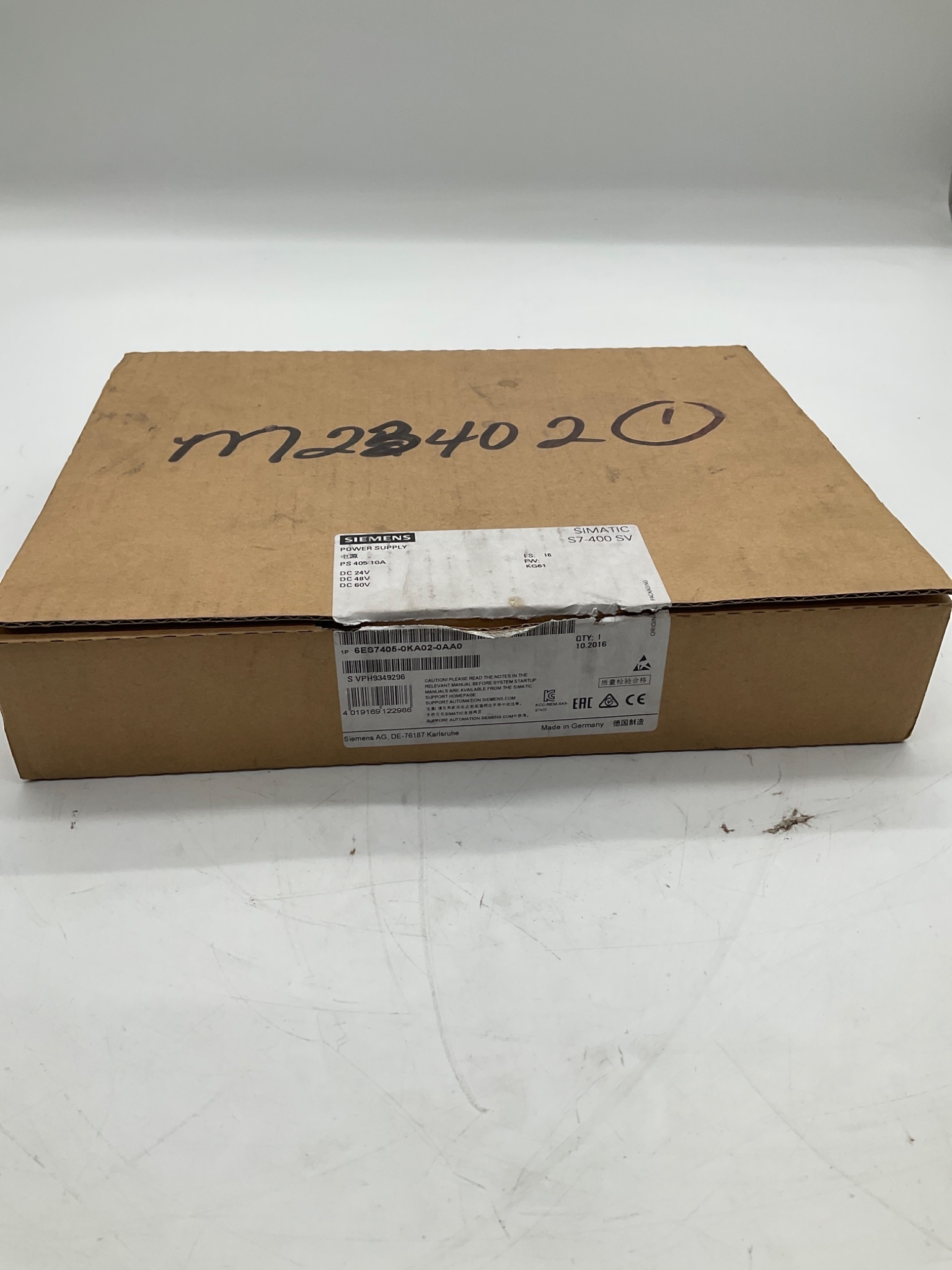 Siemens 6ES7405-0KA02-0AA0 SIMATIC S7-400 PS 405 10A Power Supply USED 0