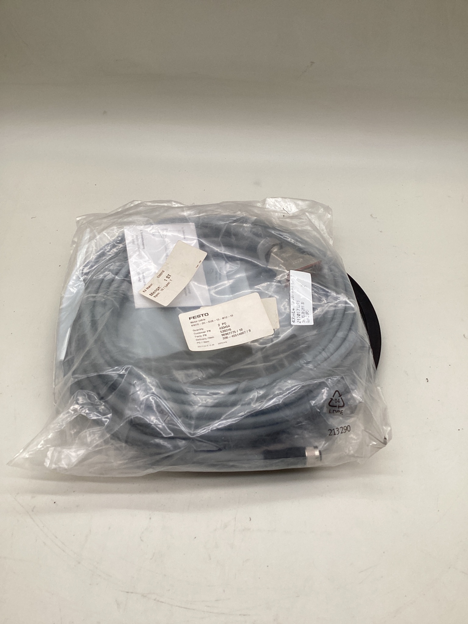 FESTO KMTR-DC-SUB-15-M12-10 Servo Motor Cable 10M NEW 0