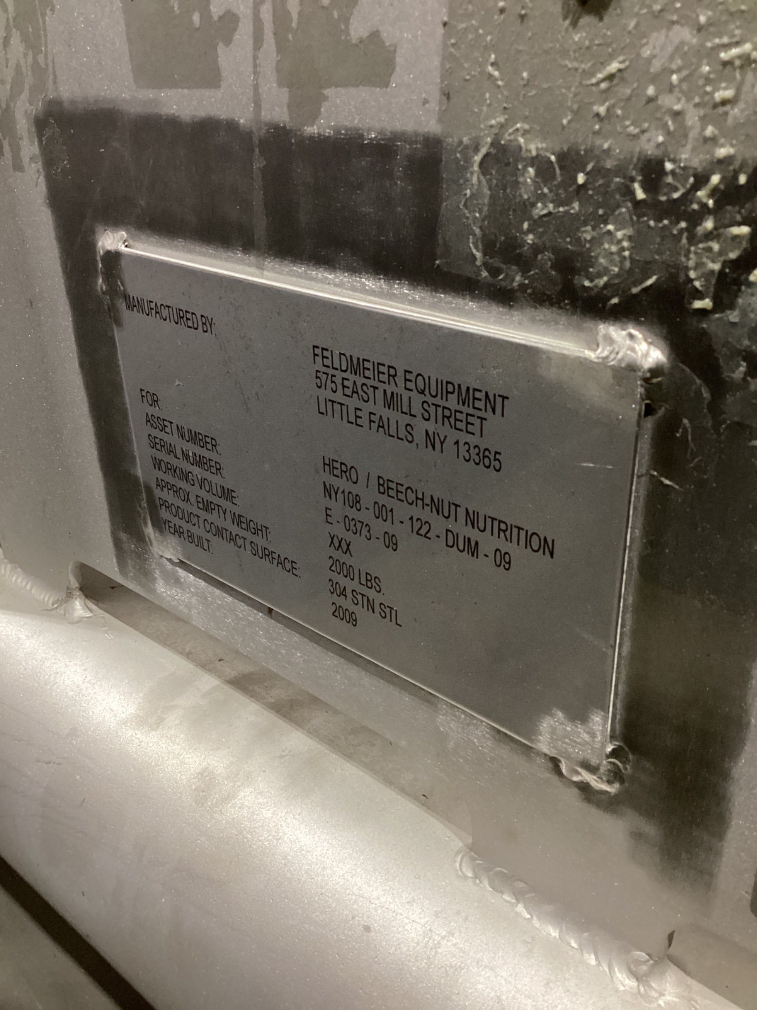 Feldmeier NY108-001-122-DUM-09 2000 lb Stainless Steel Dumper USED 5