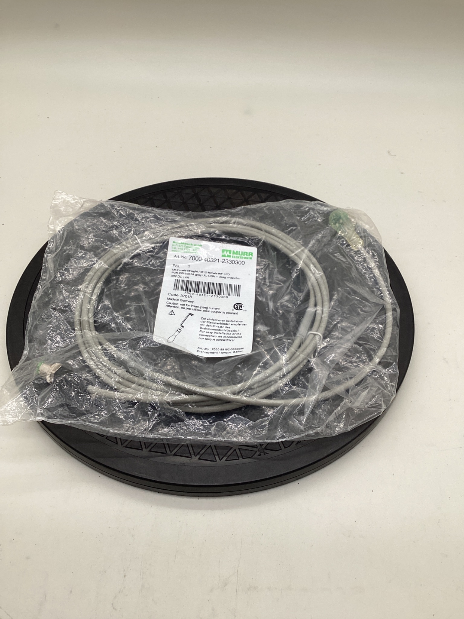 MURR ELEKTRONIK 7000-40321-2330300 M12 LED Sensor Actuator Cordset 3M NEW 0
