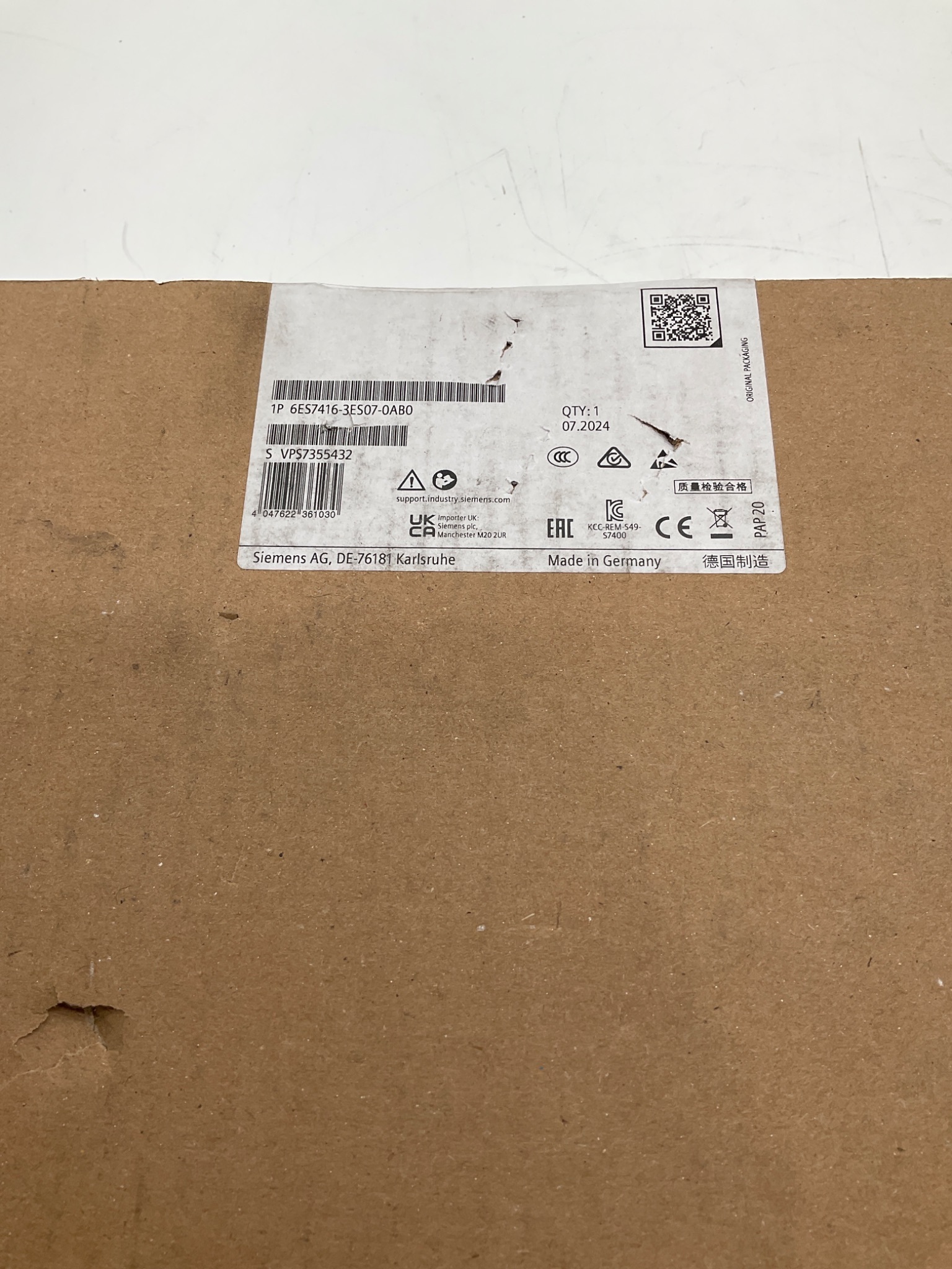 Siemens 6ES7416-3ES07-0AB0 SIMATIC S7-400 CPU 416-3 PN/DP NEW 0