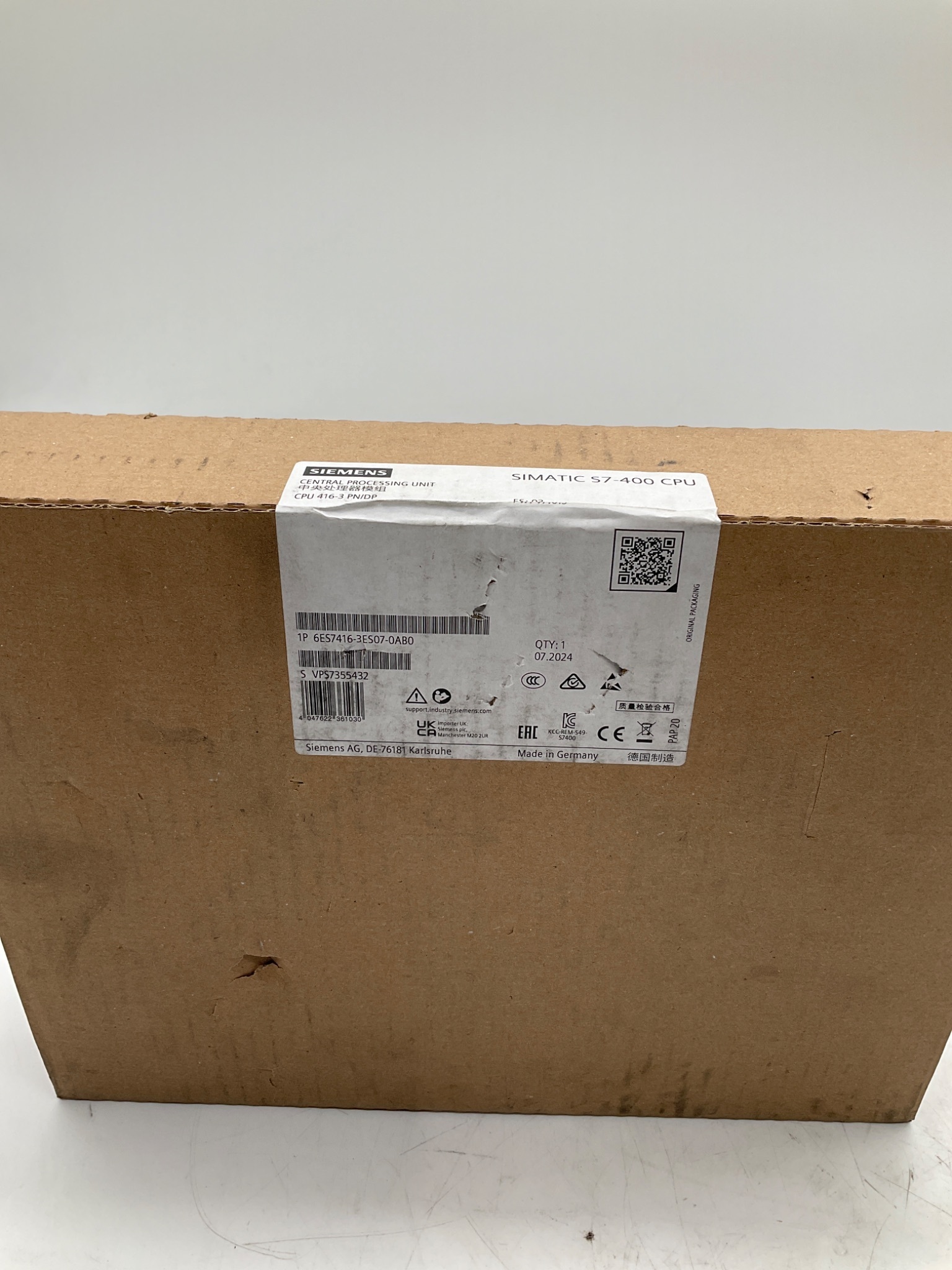 Siemens 6ES7416-3ES07-0AB0 SIMATIC S7-400 CPU 416-3 PN/DP NEW 3