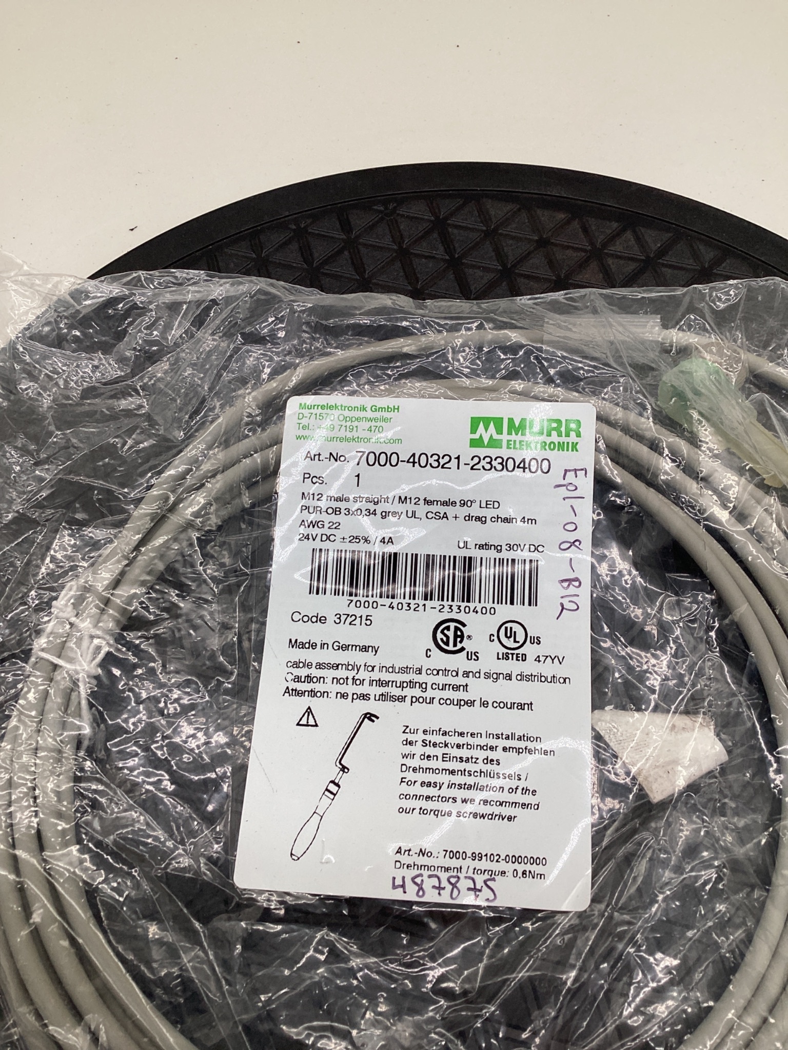 MURR ELEKTRONIK 7000-40321-2330400 M12 LED Sensor Actuator Cordset 4M NEW 1