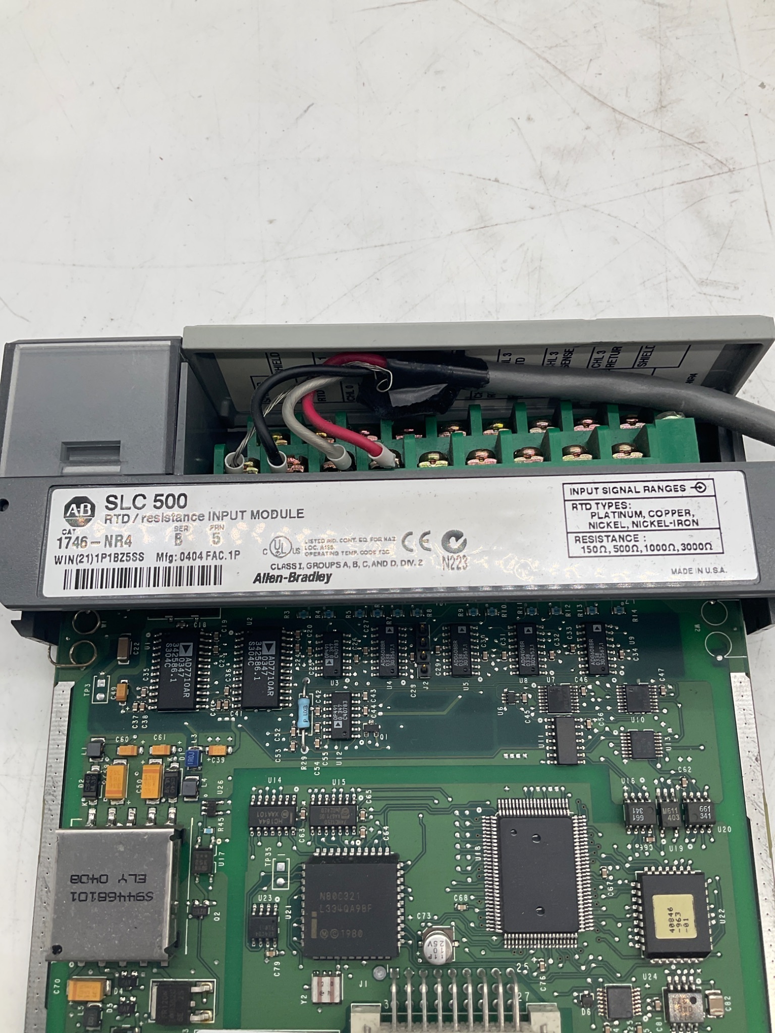 Allen-Bradley 1746-NR4 SLC 500 4-Channel RTD Resistance Input Module Series B USED 1