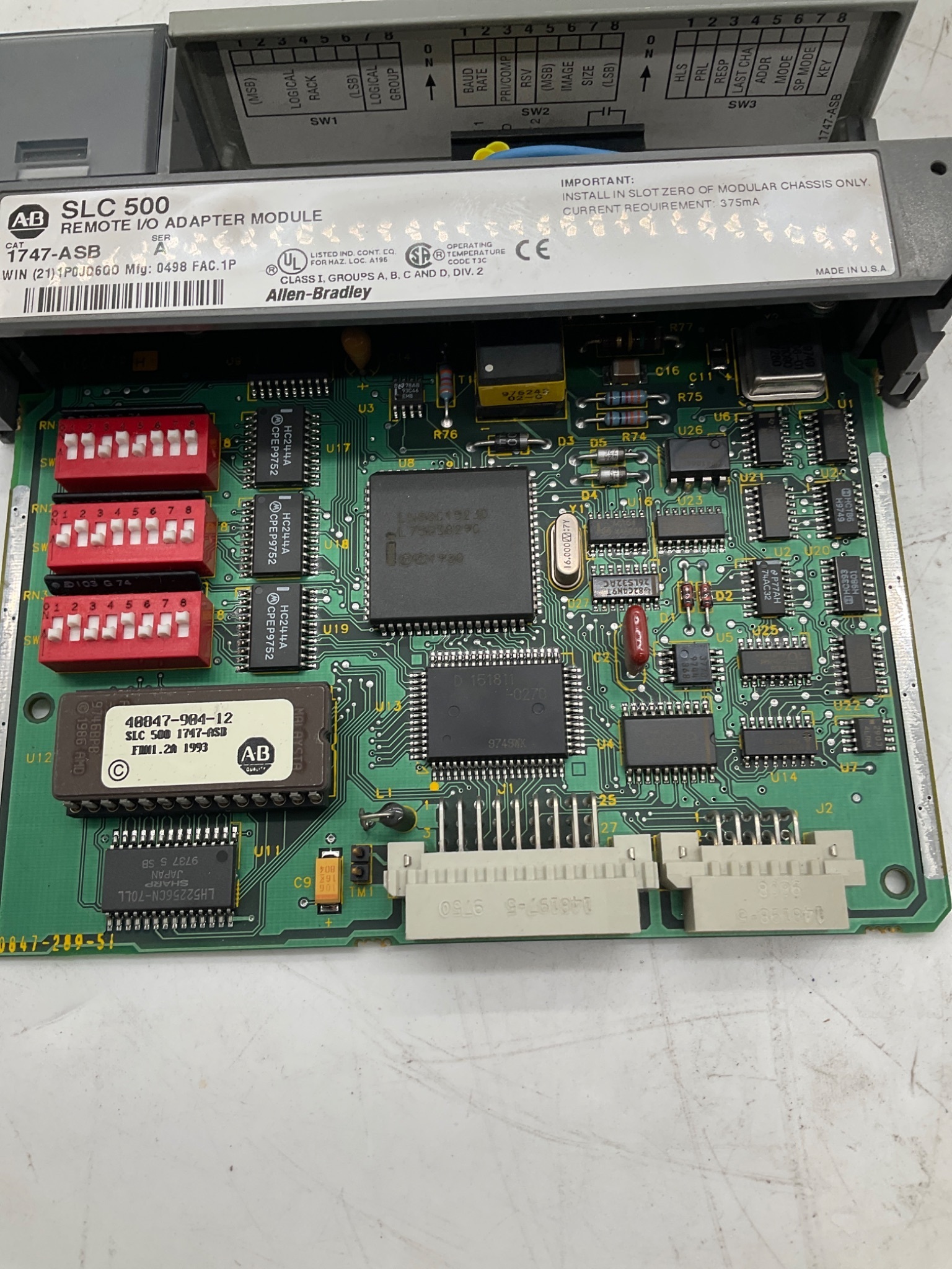 Allen-Bradley 1747-ASB SLC 500 Remote I/O Adapter Module Series A USED 2