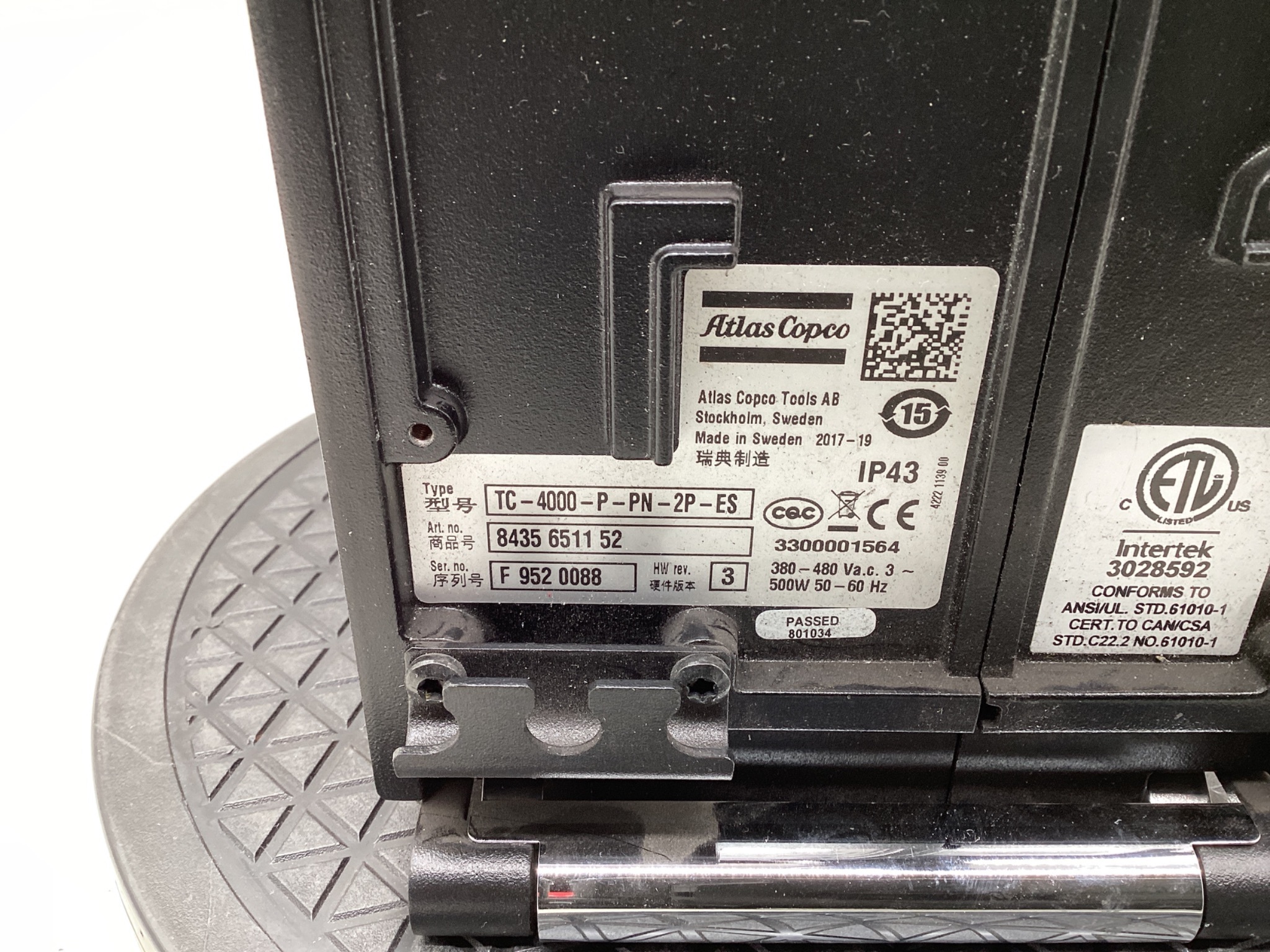 Atlas Copco 8435 6511 52 / TC-4000-P-PN-2P-ES Power MACS 4000 Tightening Controller USED 2