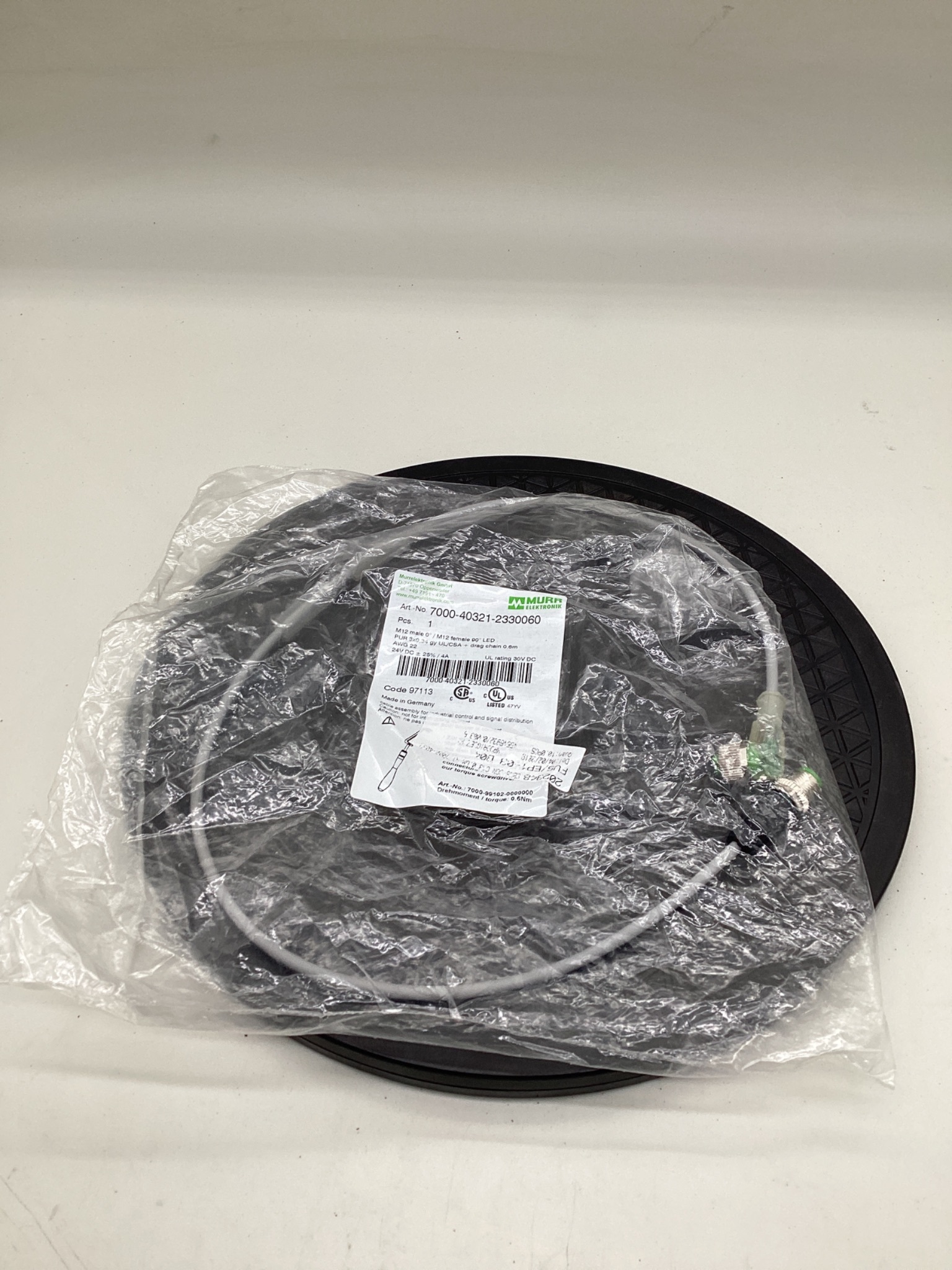 MURR ELEKTRONIK 7000-40321-2330060 M12 LED Sensor Actuator Cordset 0.6M NEW 0
