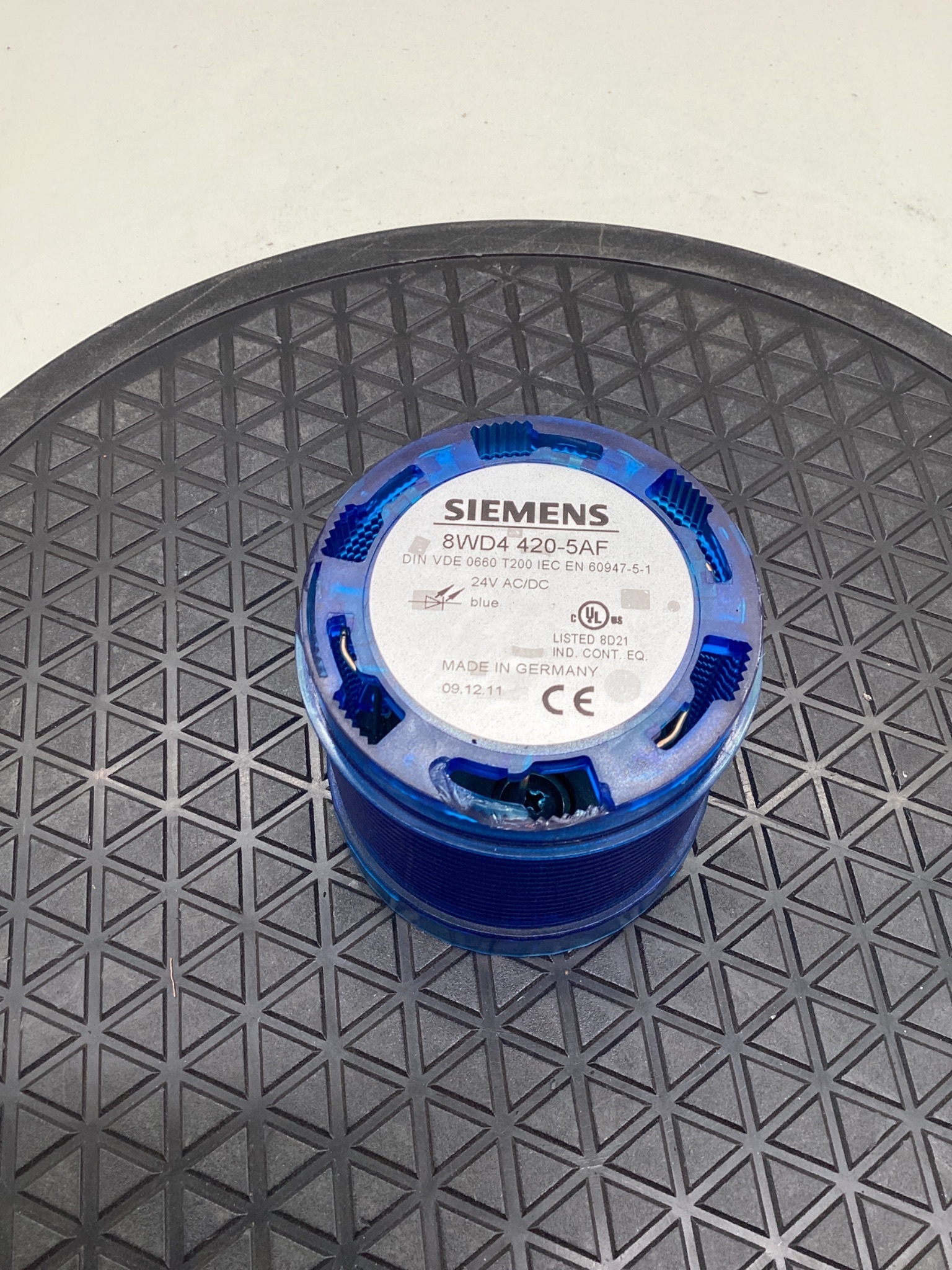 Siemens 8WD4420-5AF 24V AC/DC Blue Signal Column Light Element USED 1