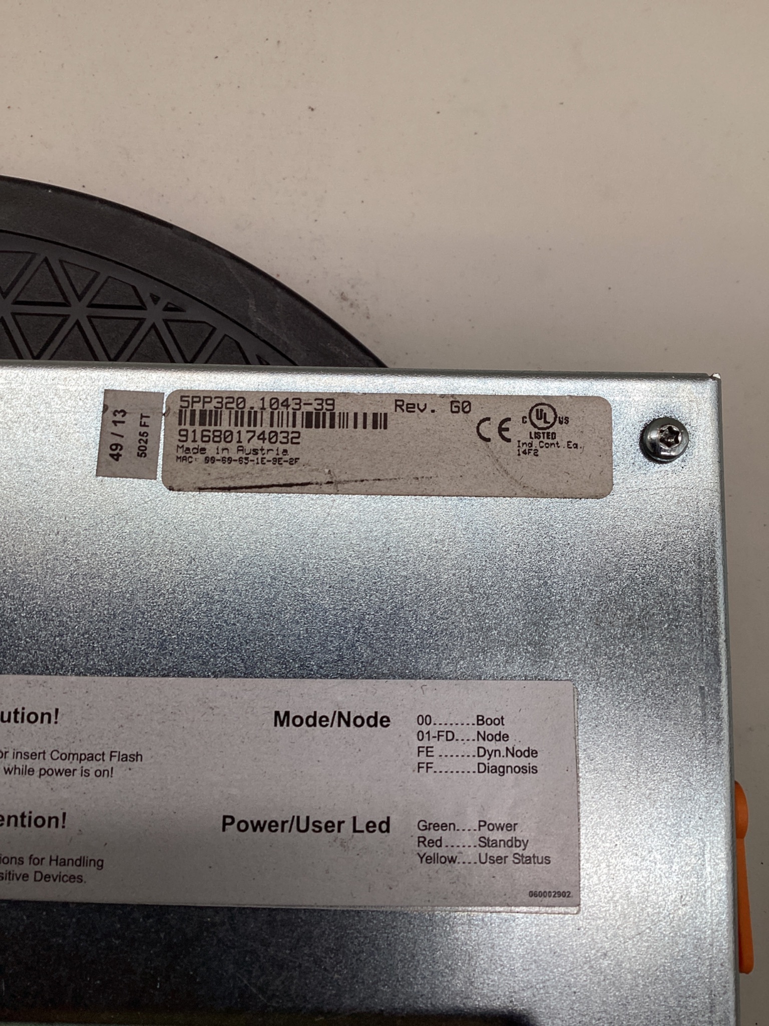 B&R 5PP320.1043-39 Power Panel PP320 10.4" Touchscreen HMI USED 1