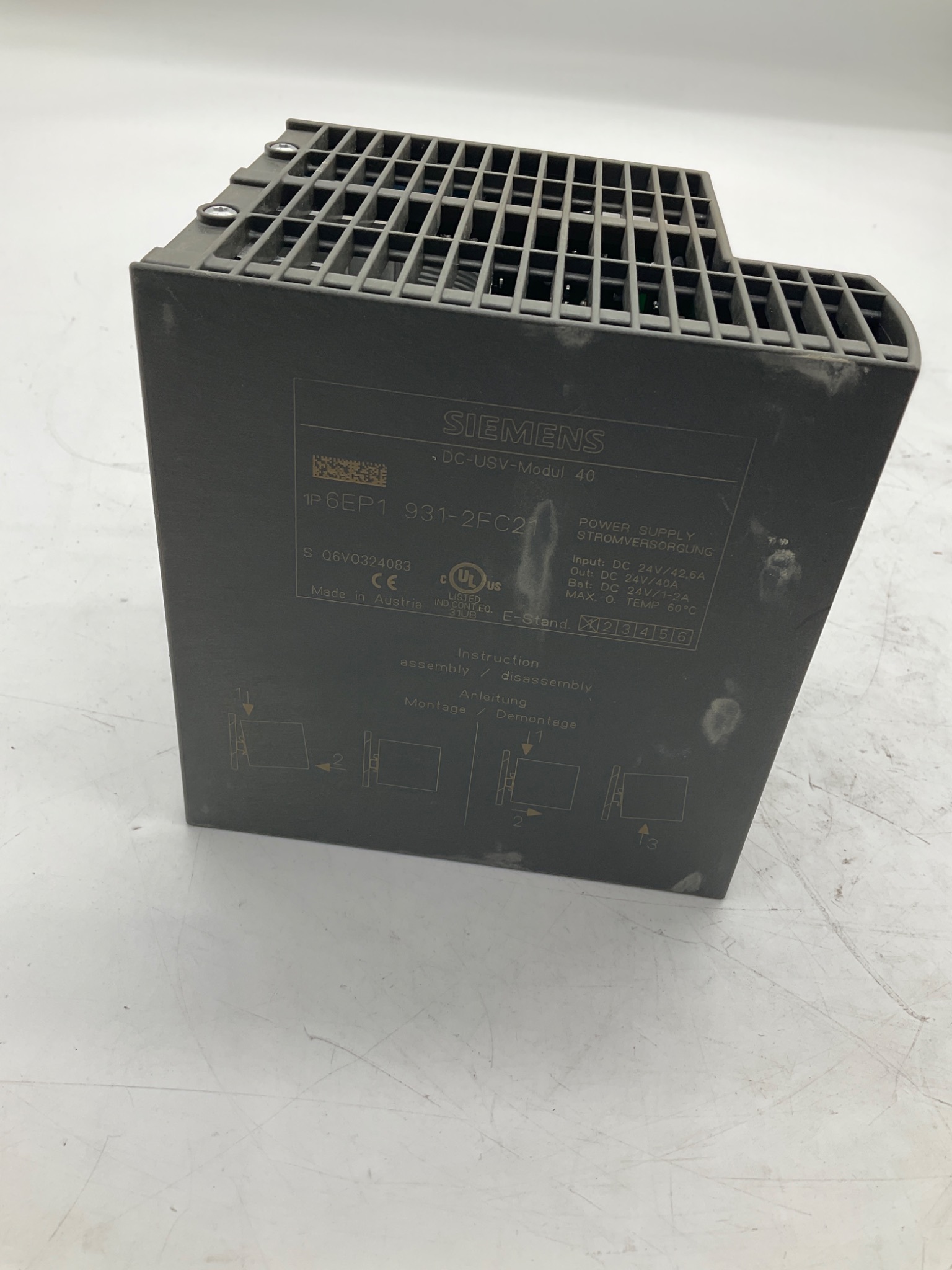 SIEMENS 6EP1931-2FC21 SITOP DC UPS Module 40A 24V DC USED 1