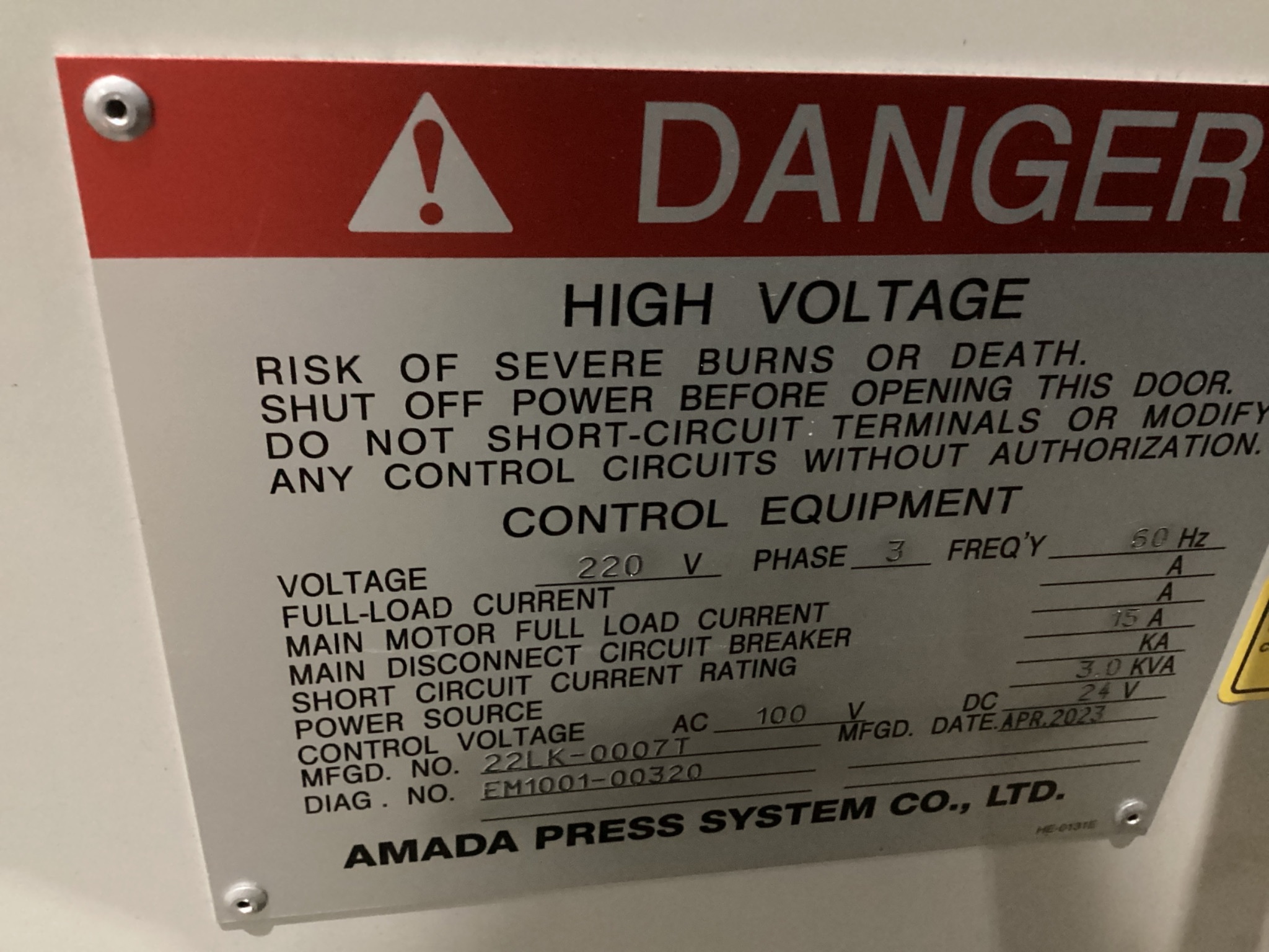 AMADA LK-03AXBA-X Coil Straightener USED 4