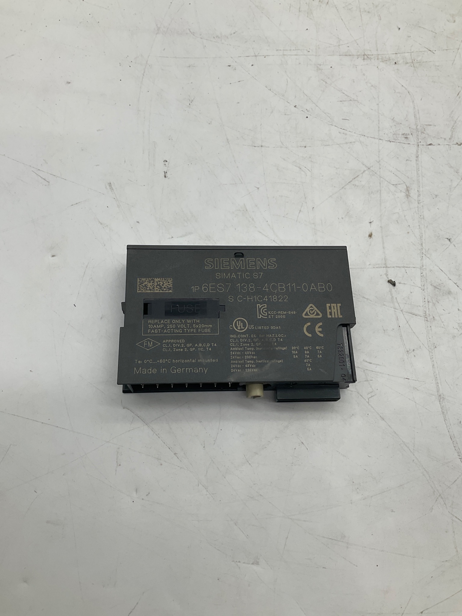 SIEMENS 6ES7138-4CB11-0AB0 SIMATIC ET 200S PM-E Power Module USED 1