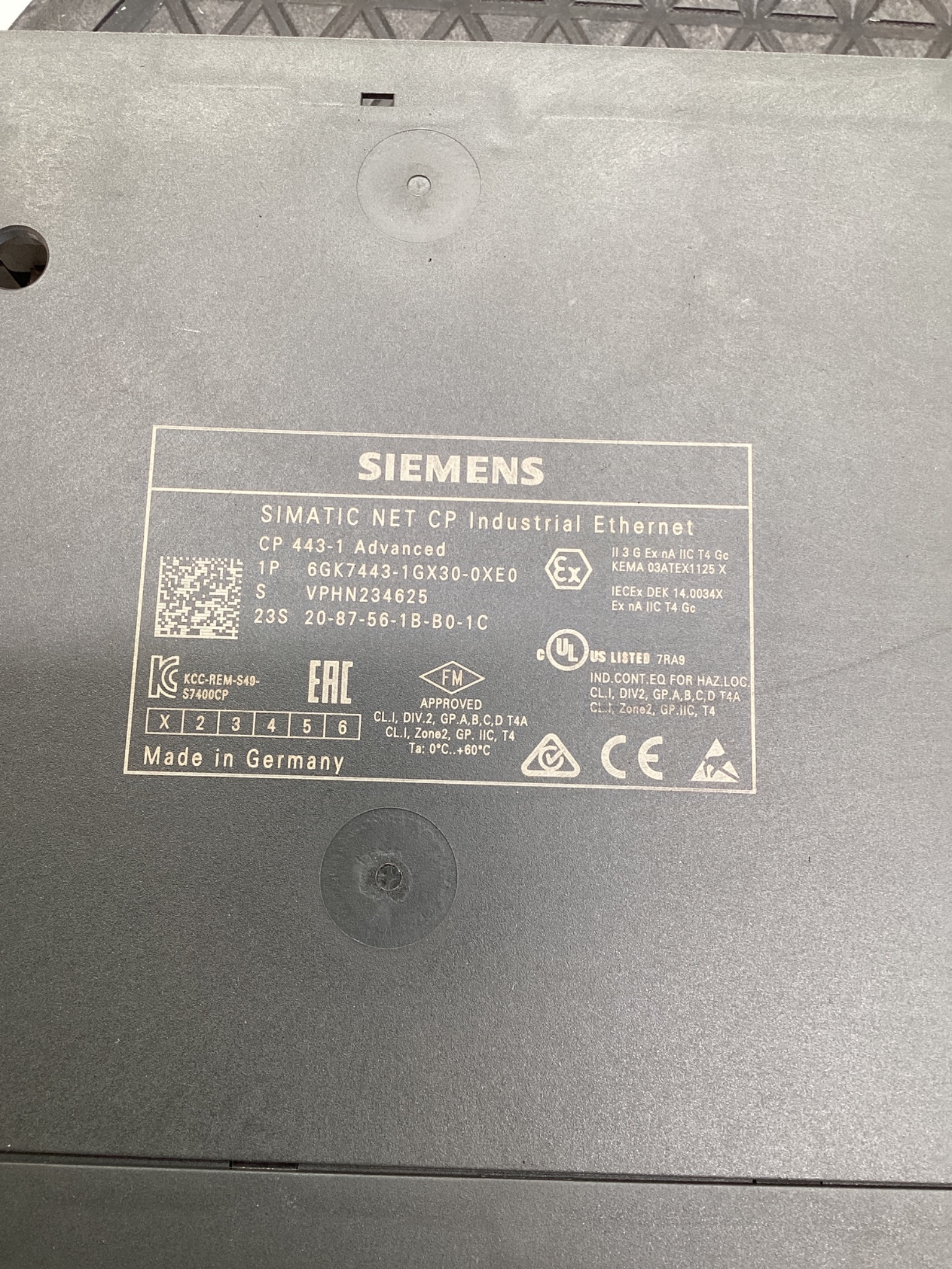 SIEMENS 6GK7443-1GX30-0XE0 SIMATIC NET CP 443-1 Advanced Ethernet Module USED 1