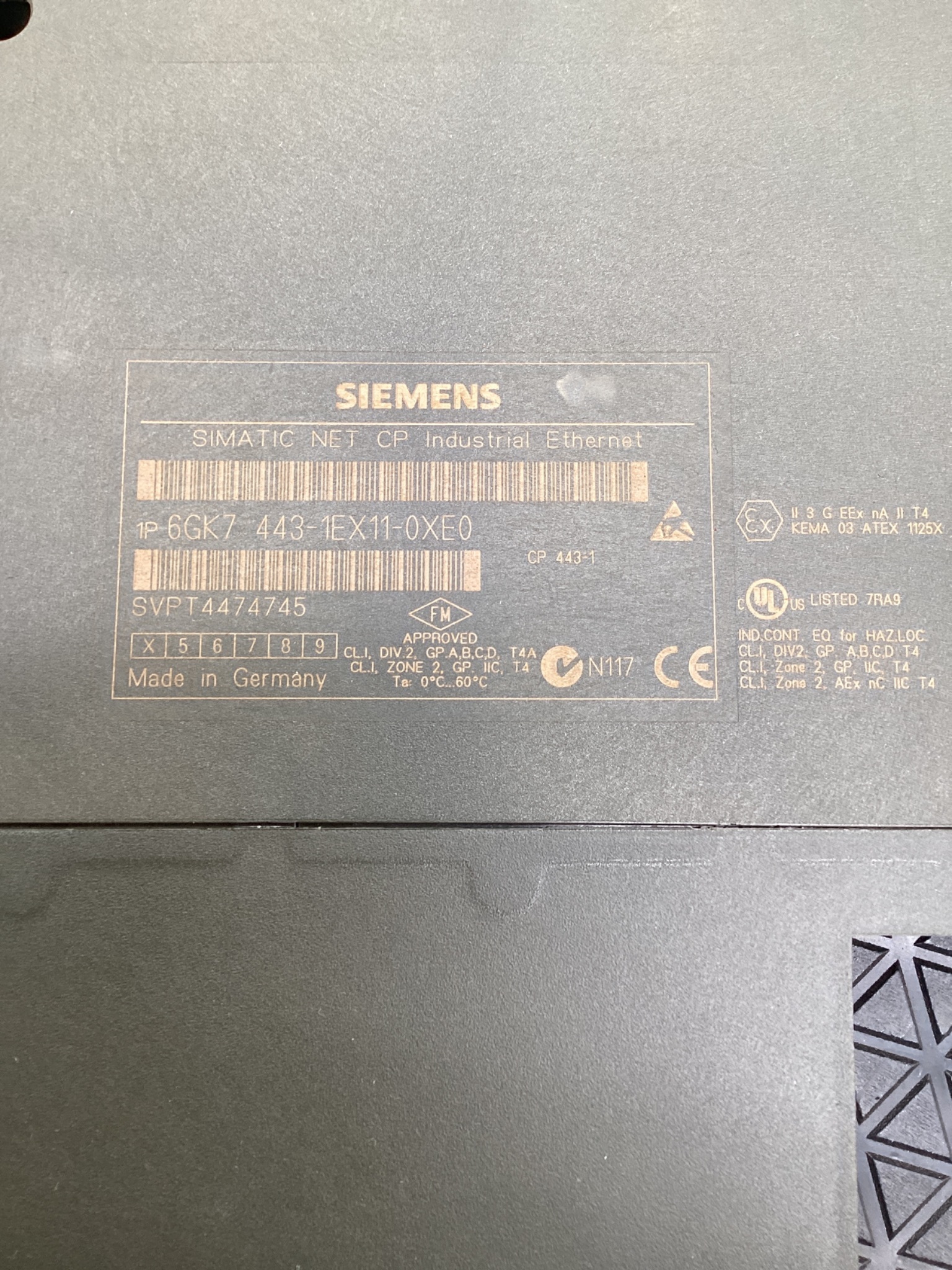 SIEMENS 6GK7443-1EX11-0XE0 SIMATIC NET CP 443-1 Industrial Ethernet Module USED 1