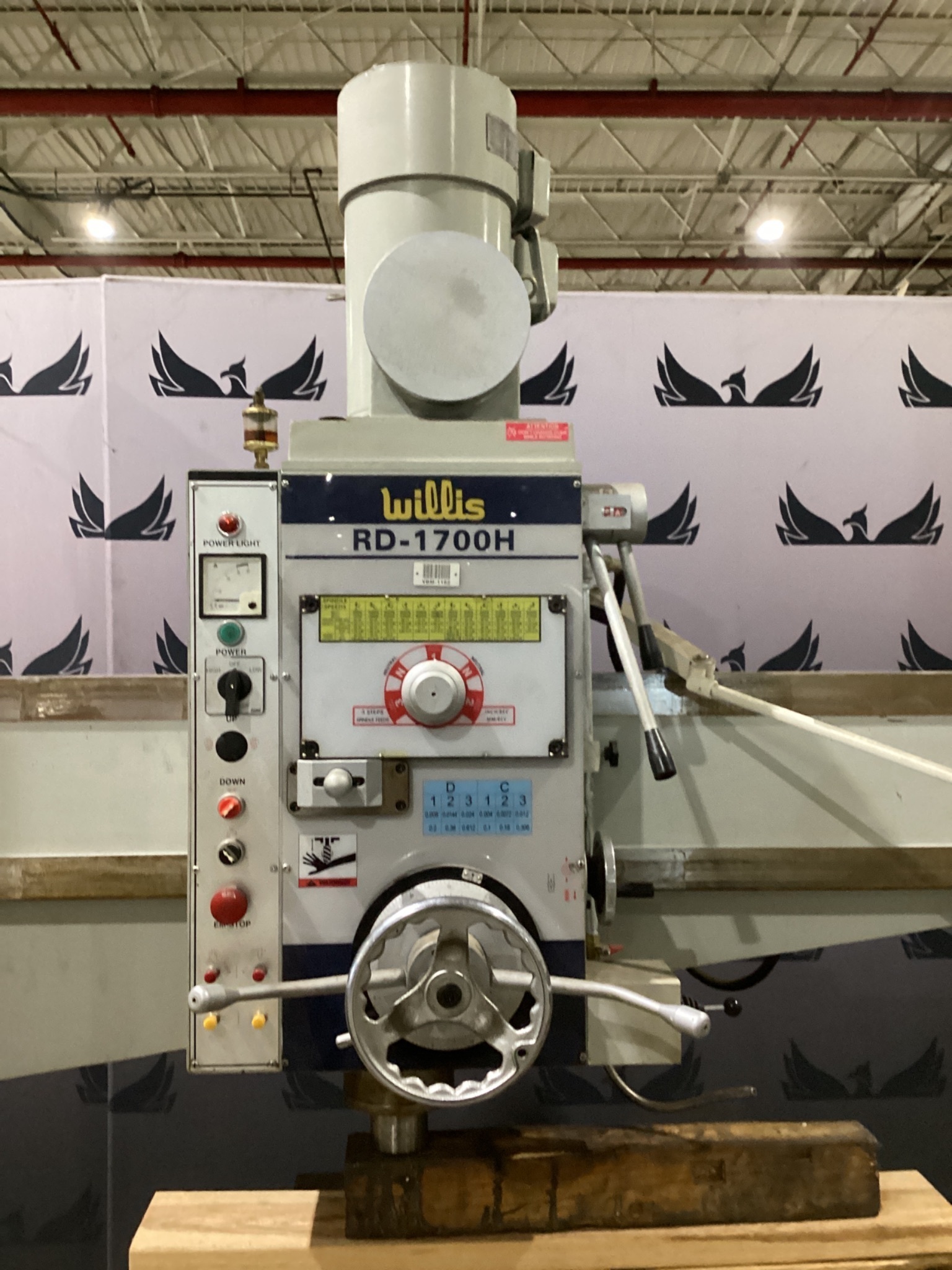 WILLIS RD-1700H Radial Arm Drill 460V USED 1