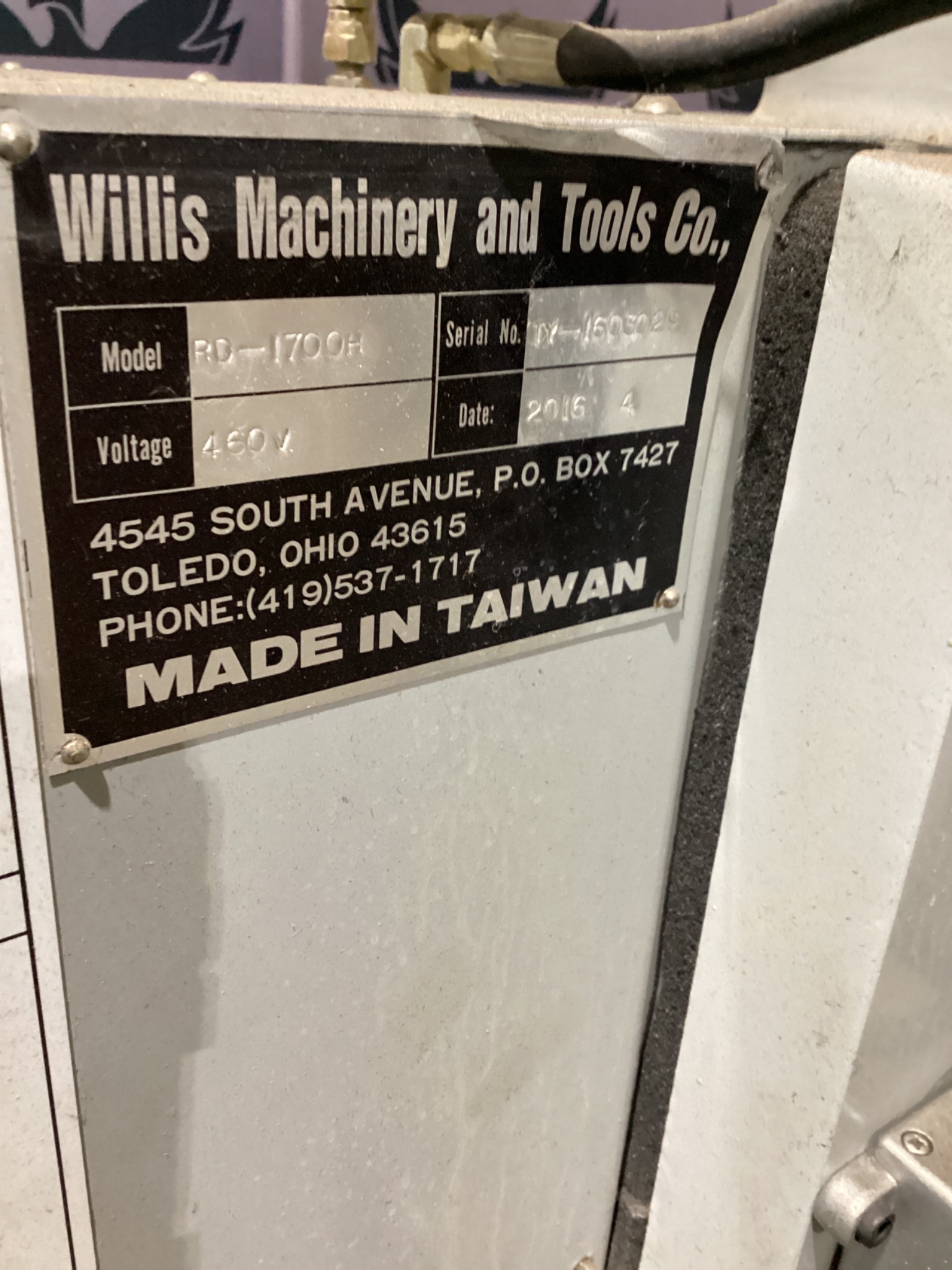 WILLIS RD-1700H Radial Arm Drill 460V USED 4