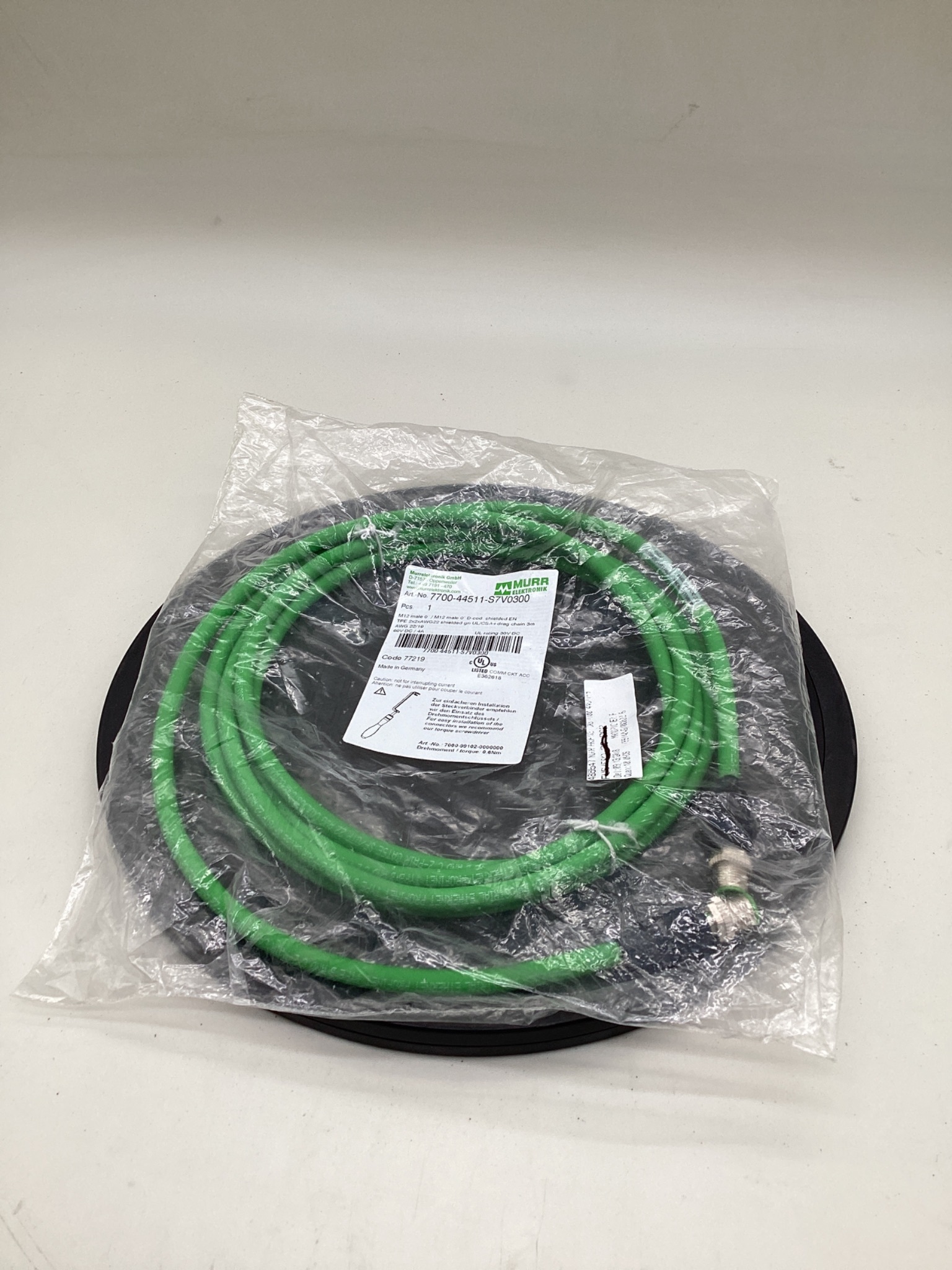 MURR ELEKTRONIK 7700-44511-S7V0300 M12 D-Coded Ethernet Cordset 3M NEW 0