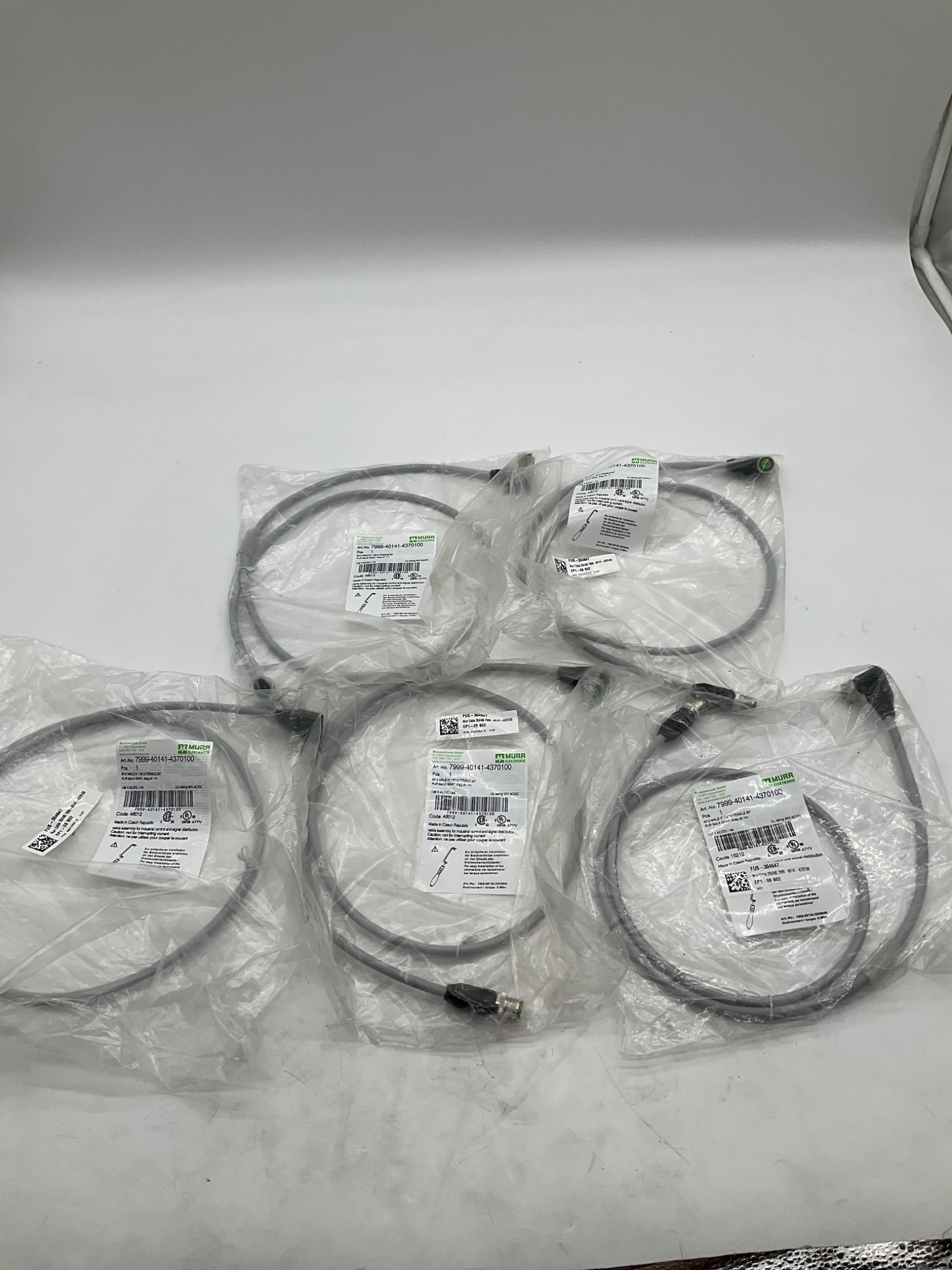 MURR ELEKTRONIK 7999-40141-4370100 M12 Sensor Actuator Cordset 1M (LOT OF 5) NEW 0