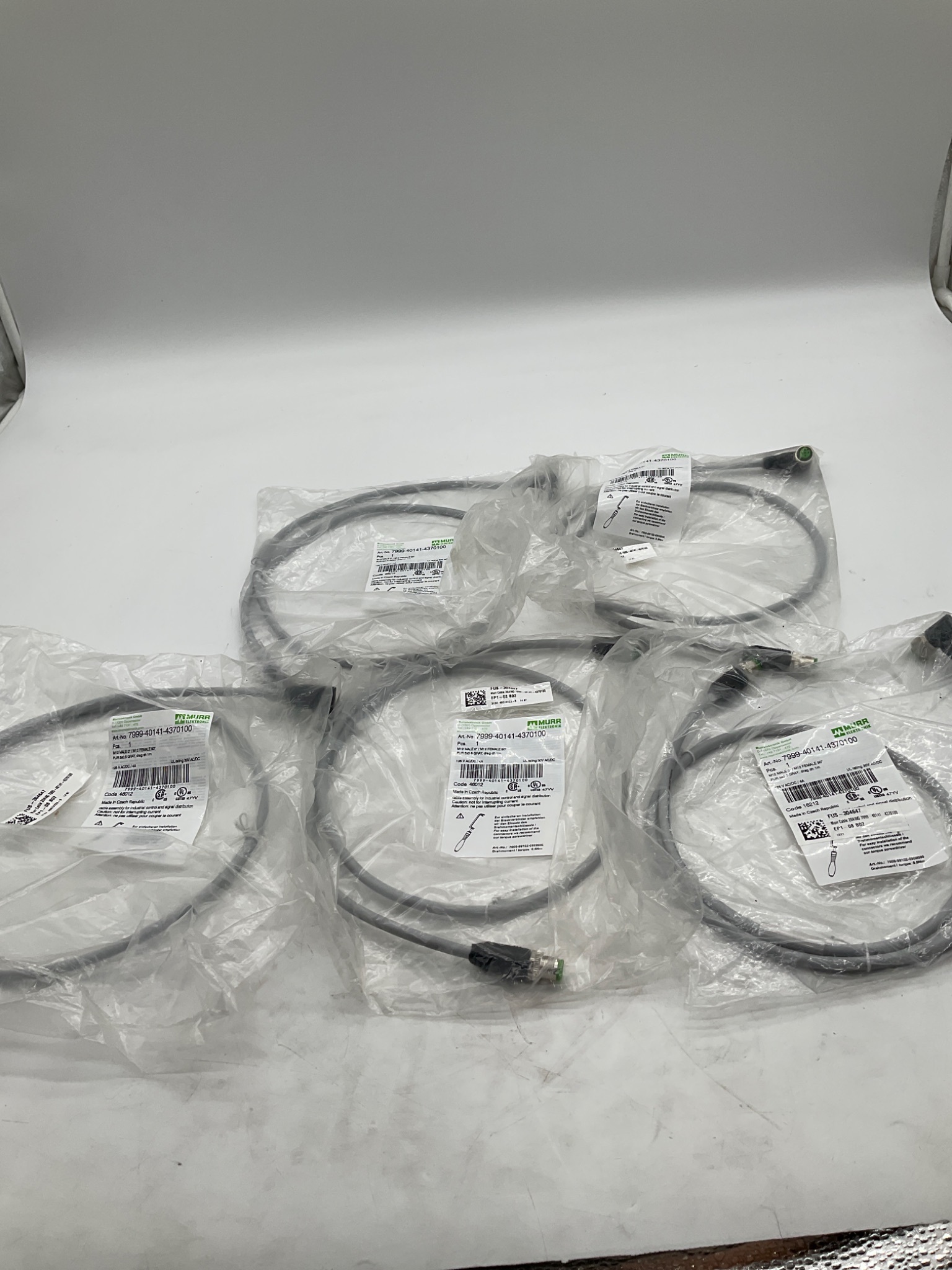 MURR ELEKTRONIK 7999-40141-4370100 M12 Sensor Actuator Cordset 1M (LOT OF 5) NEW 3