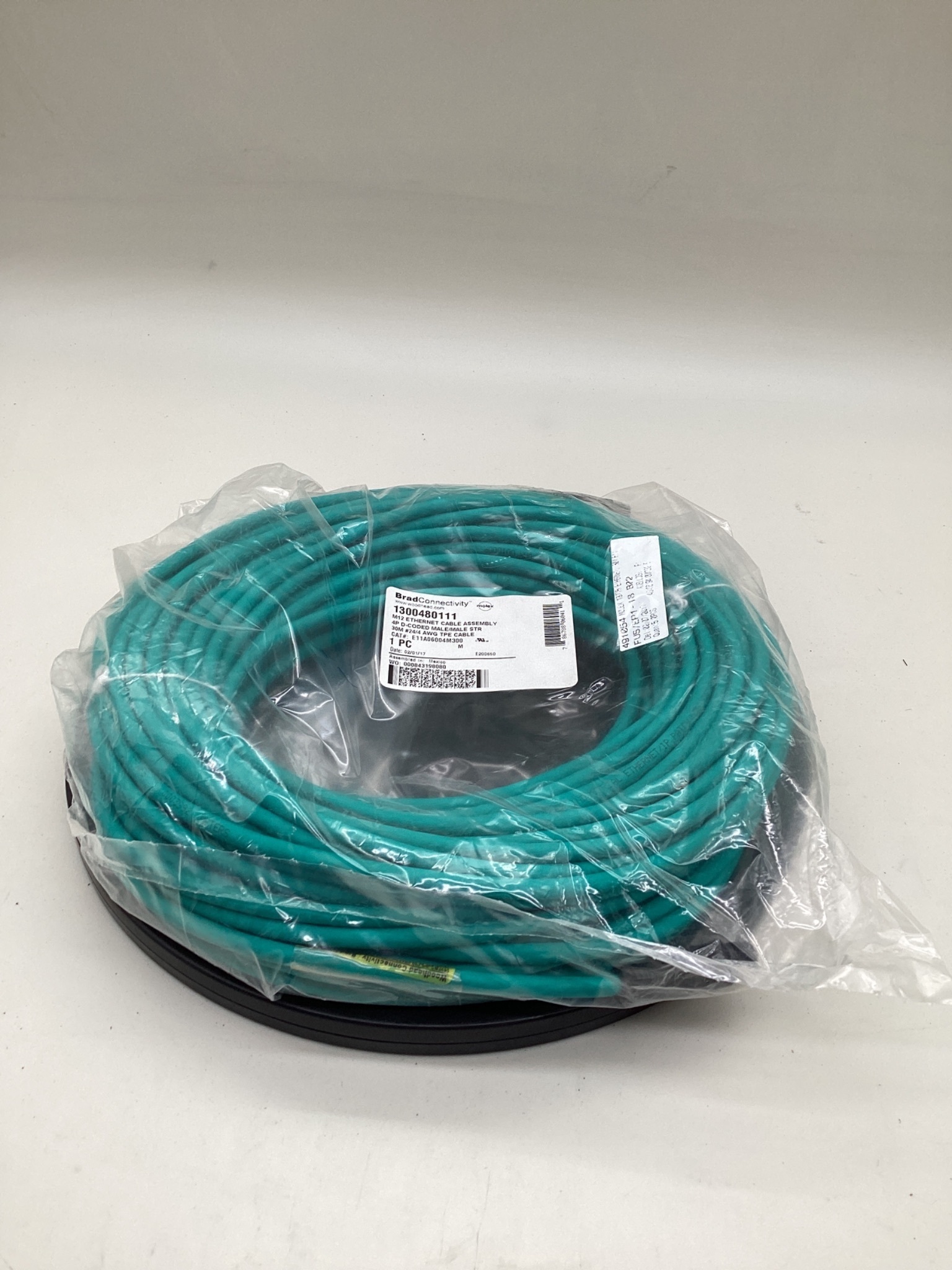 MOLEX 1300480111 / BRAD CONNECTIVITY E11A06004M300 M12 D-Coded Ethernet Cordset 30M NEW 0