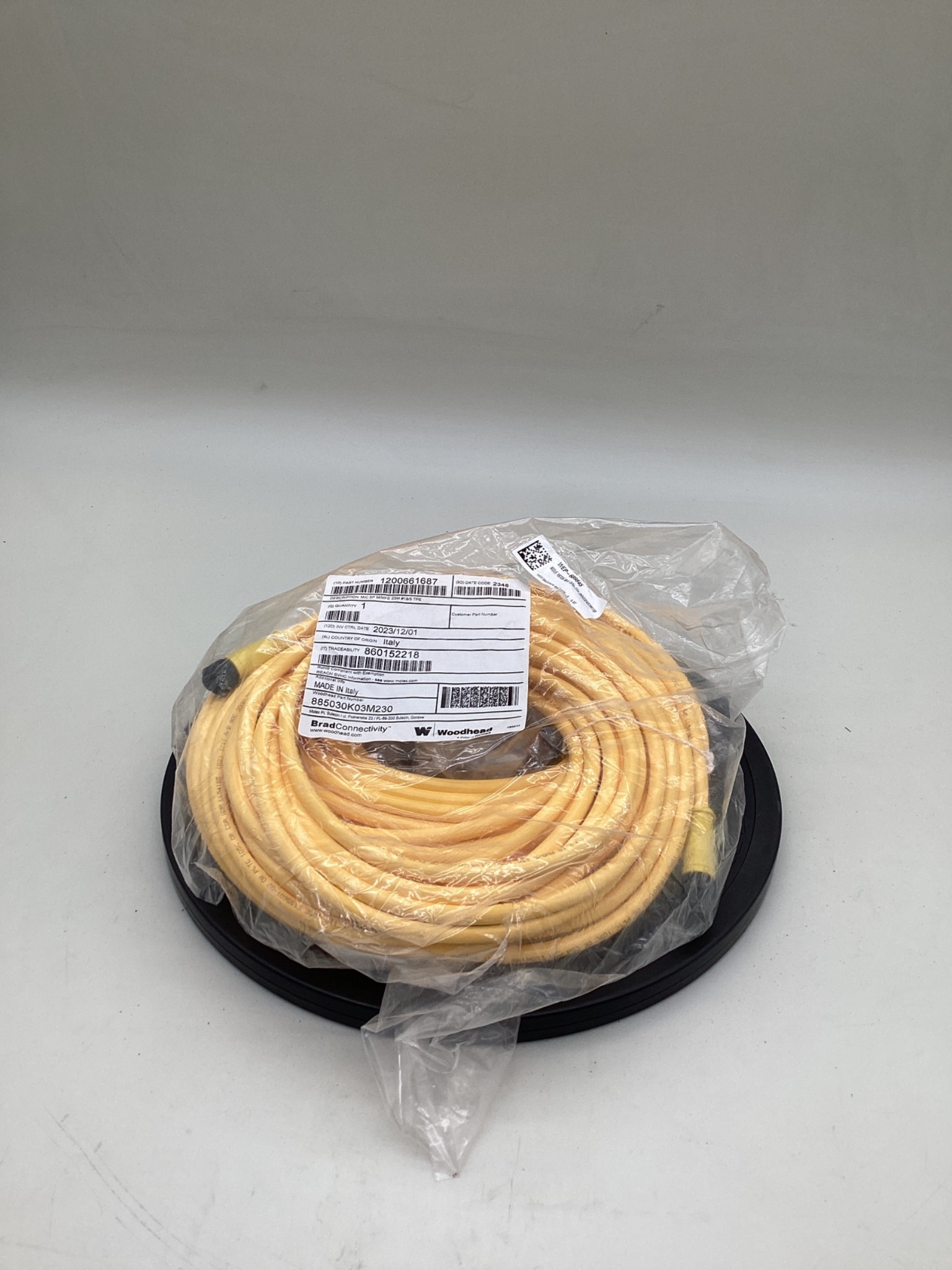 MOLEX / BRAD CONNECTIVITY 1200661687 M12 5-Pole Cordset 23M NEW 0