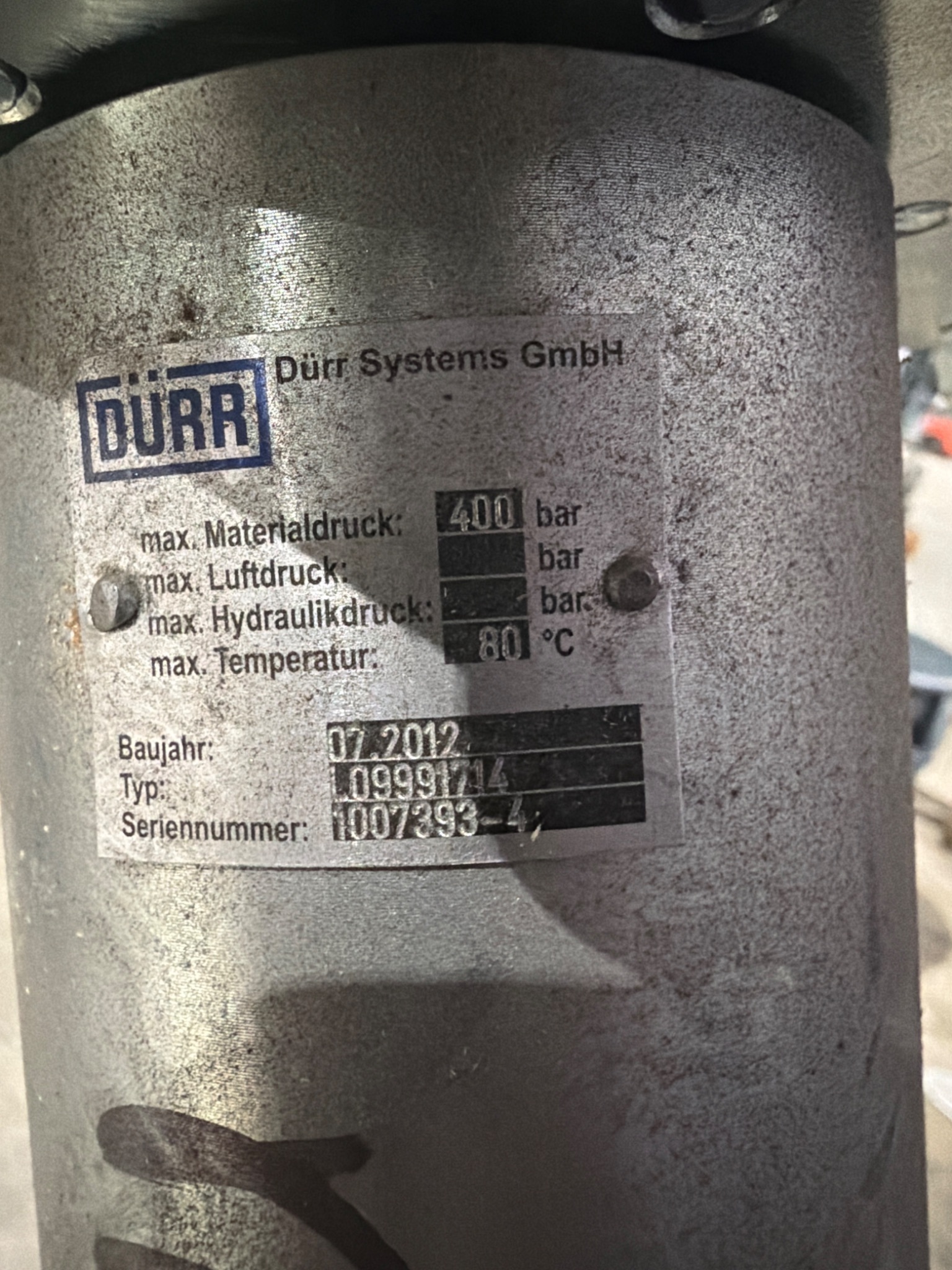 Dürr Systems L09991714 Hydraulic Actuator Assembly with Pneumatic Control NEW 6