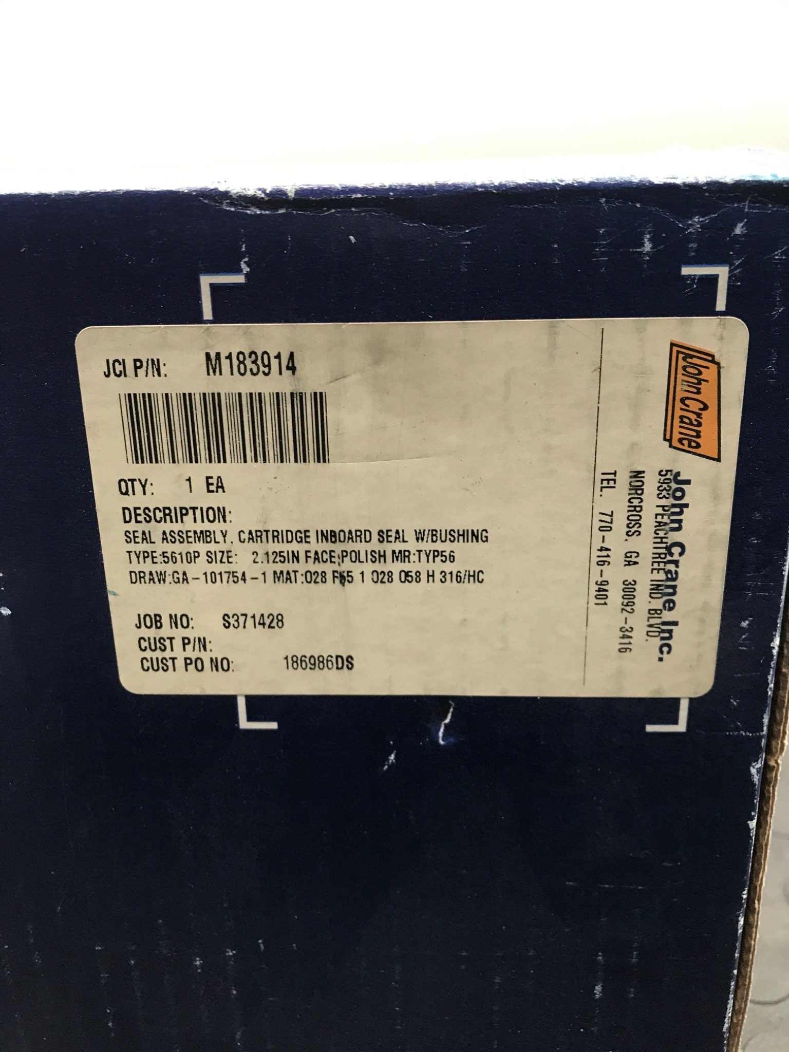 John Crane M183914 Seal Assembly Cartridge Type NEW 1
