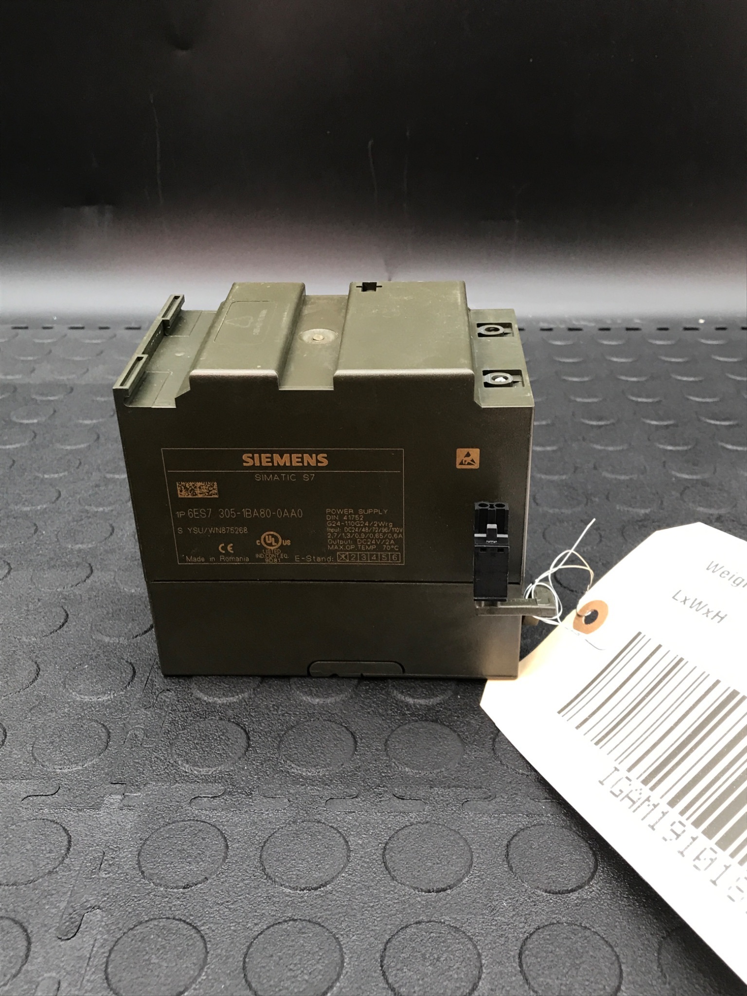 SIEMENS 6ES7 305-1BA80-0AA0 S7-300 24VDC Power Supply USED 2