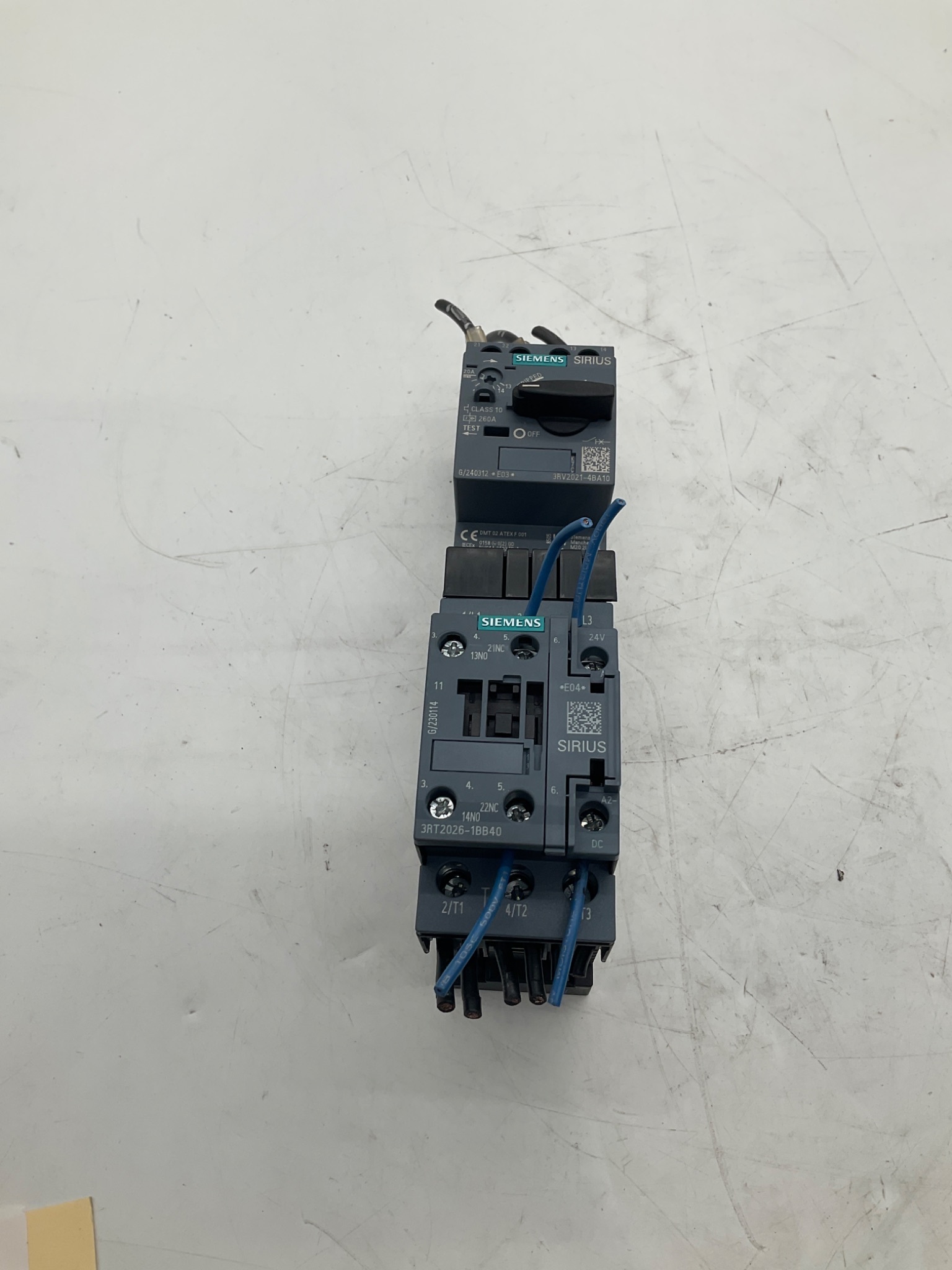 SIEMENS 3RV2021-4BA10 with 3RT2026-1BB40 SIRIUS Motor Starter Combination USED 0