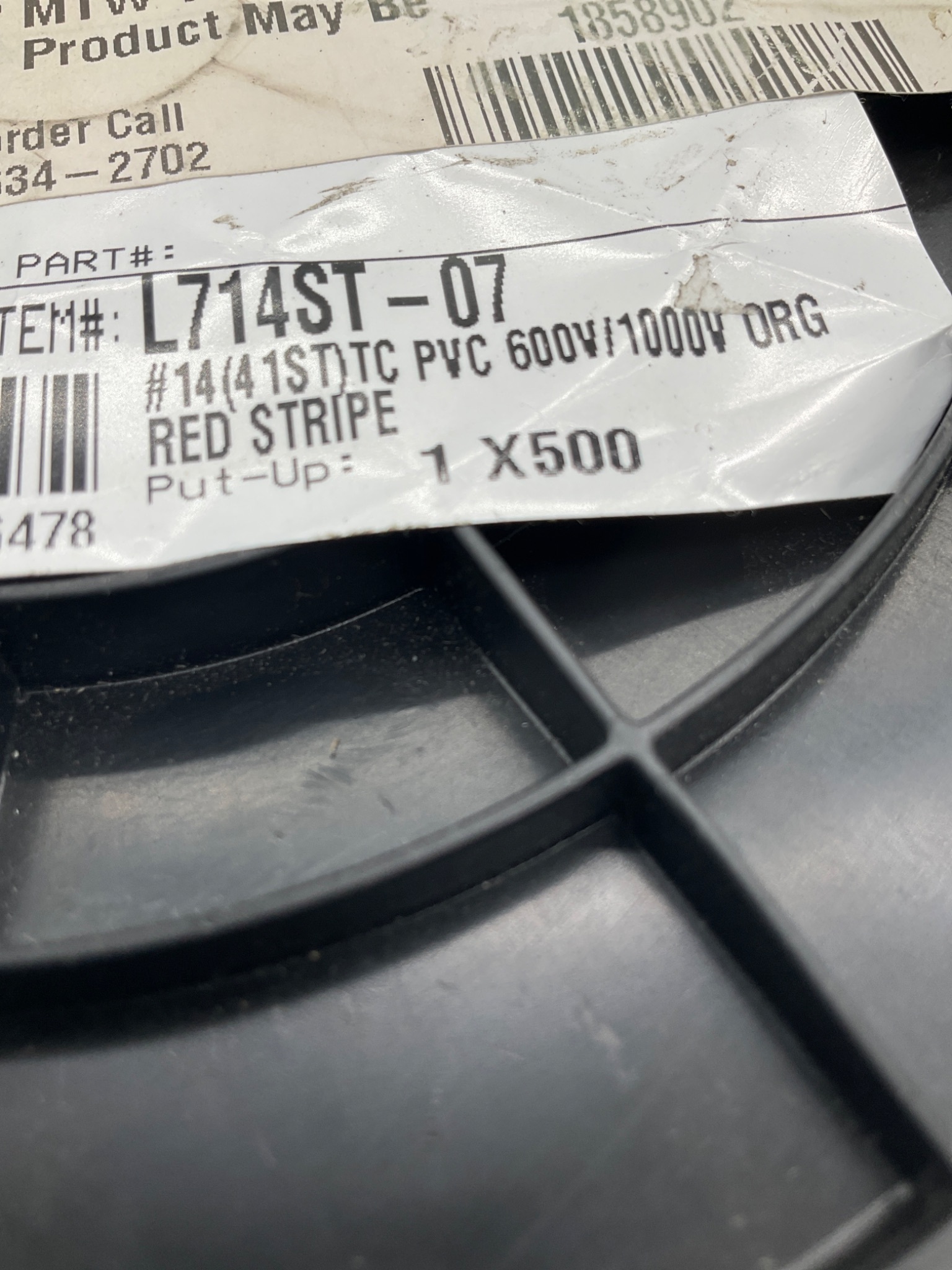 OMNICABLE L714ST-07 14 AWG MTW Orange Red Stripe 600V/1000V 500FT NEW 2