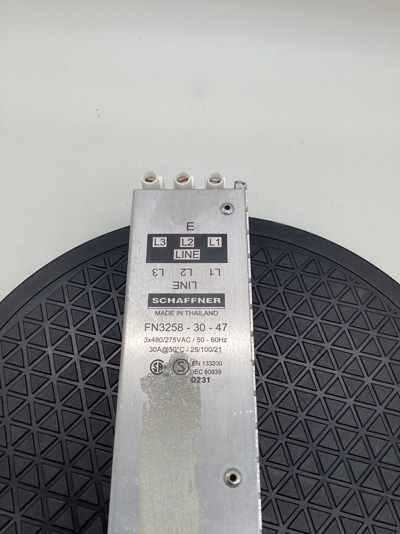 SCHAFFNER FN3258-30-47 EMI/RFI Power Line Filter 30A USED 1