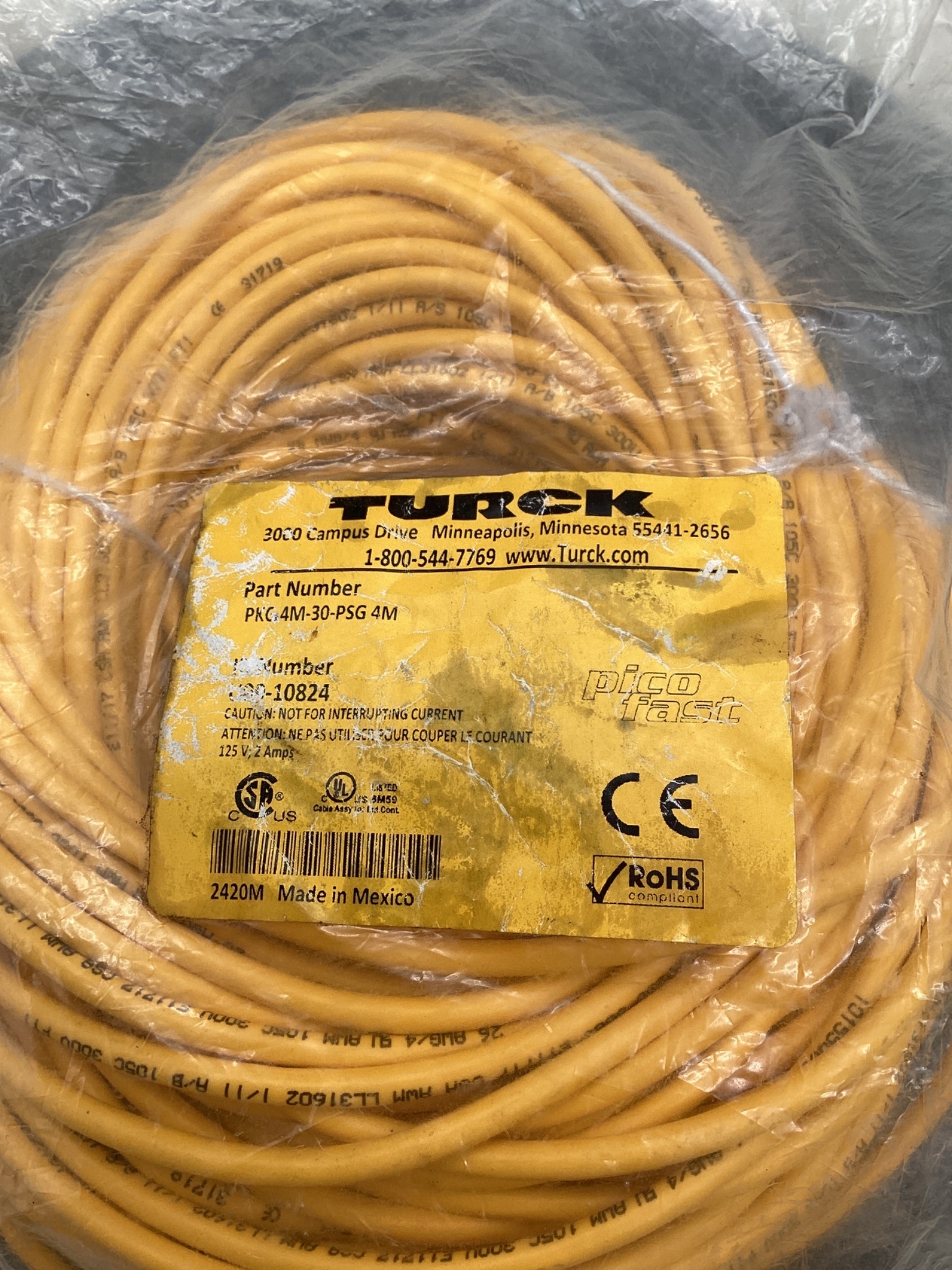 TURCK PKG 4M-30-PSG 4M PicoFast Cordset 30M NEW 1