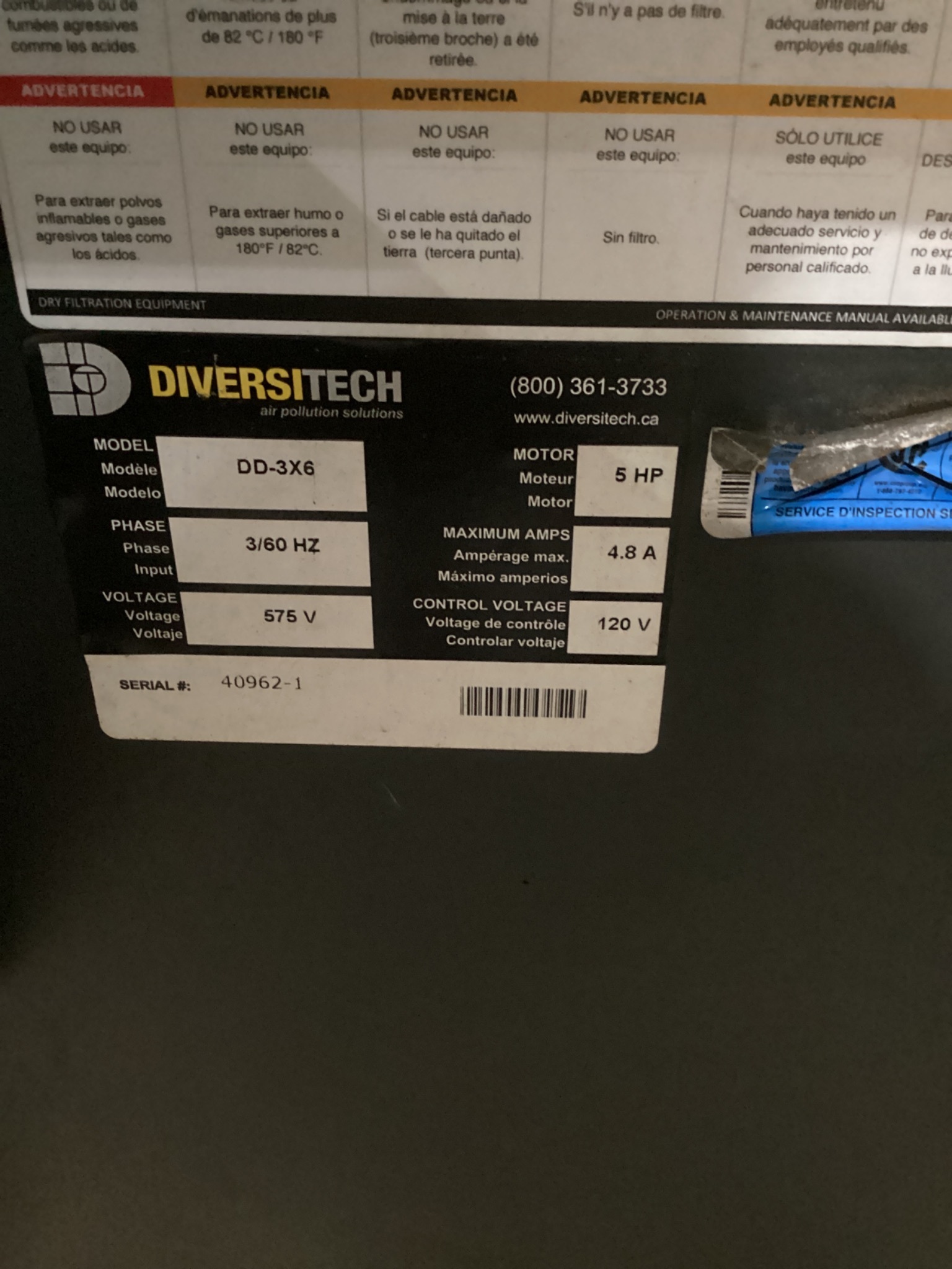 DiversiTech DD-3X6 Downdraft Table USED 4