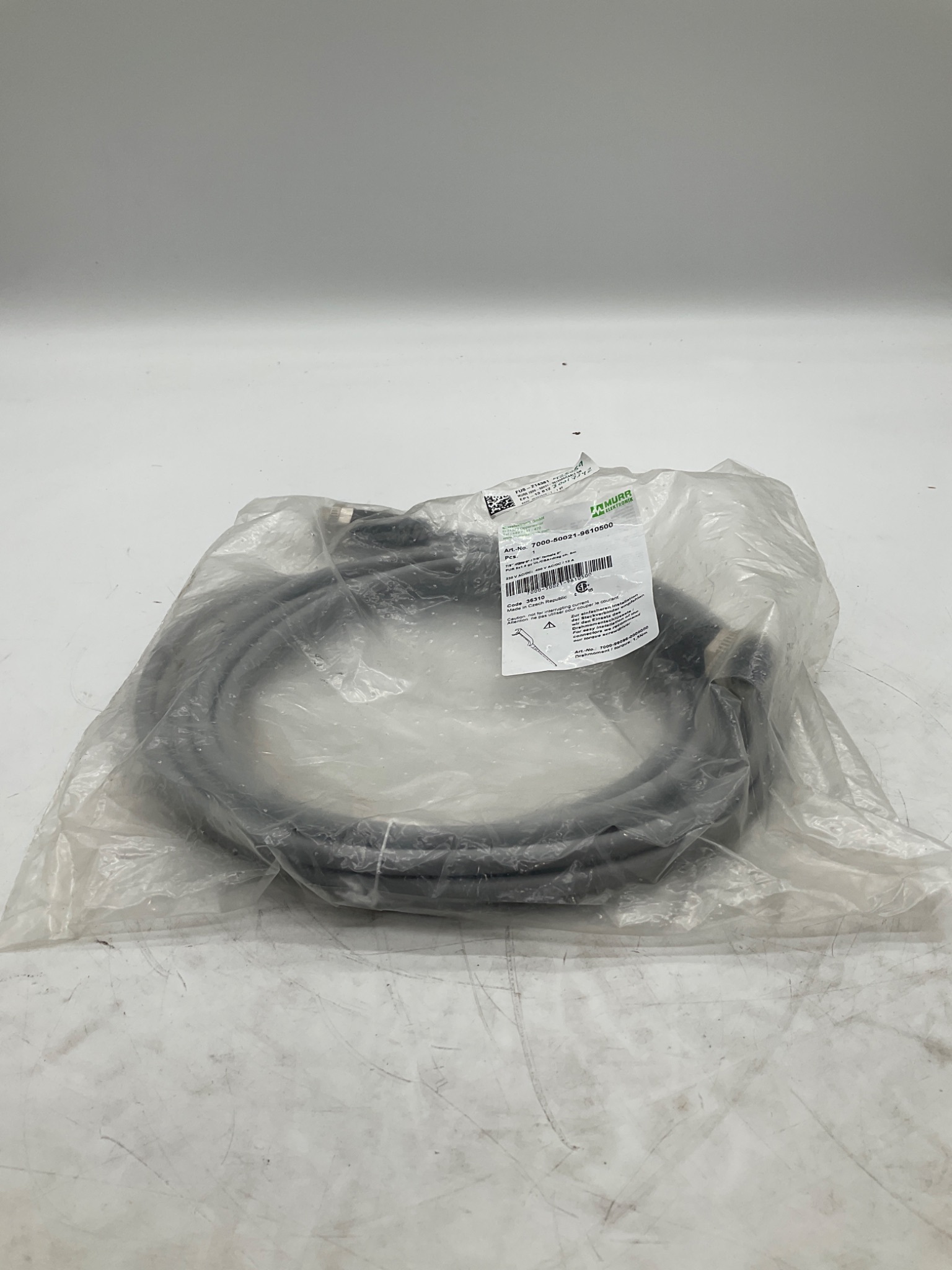MURR ELEKTRONIK 7000-50021-9610500 7/8" Power Cordset 5M NEW 0