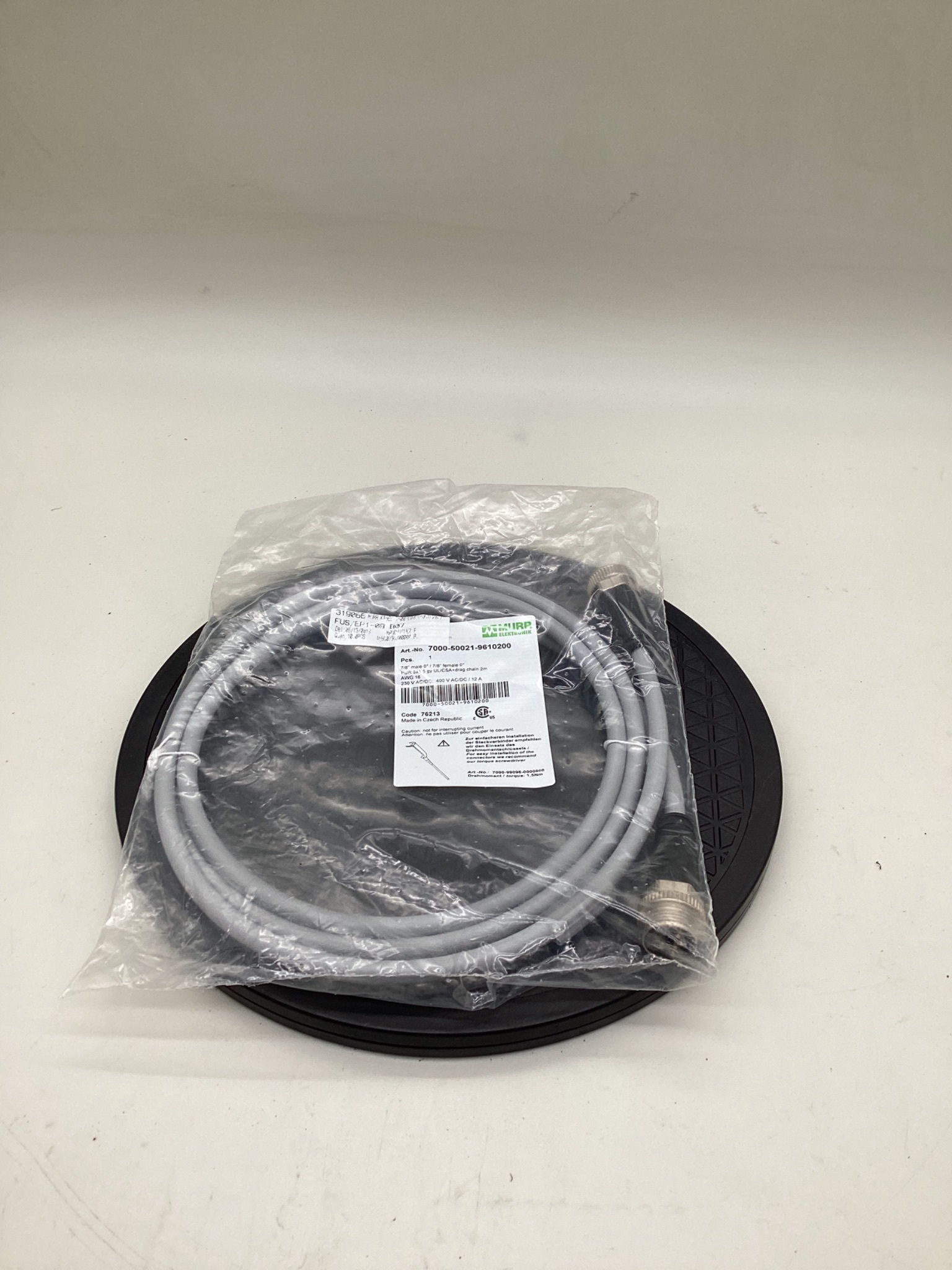 MURR ELEKTRONIK 7000-50021-9610200 7/8" Power Cordset 2M NEW 0