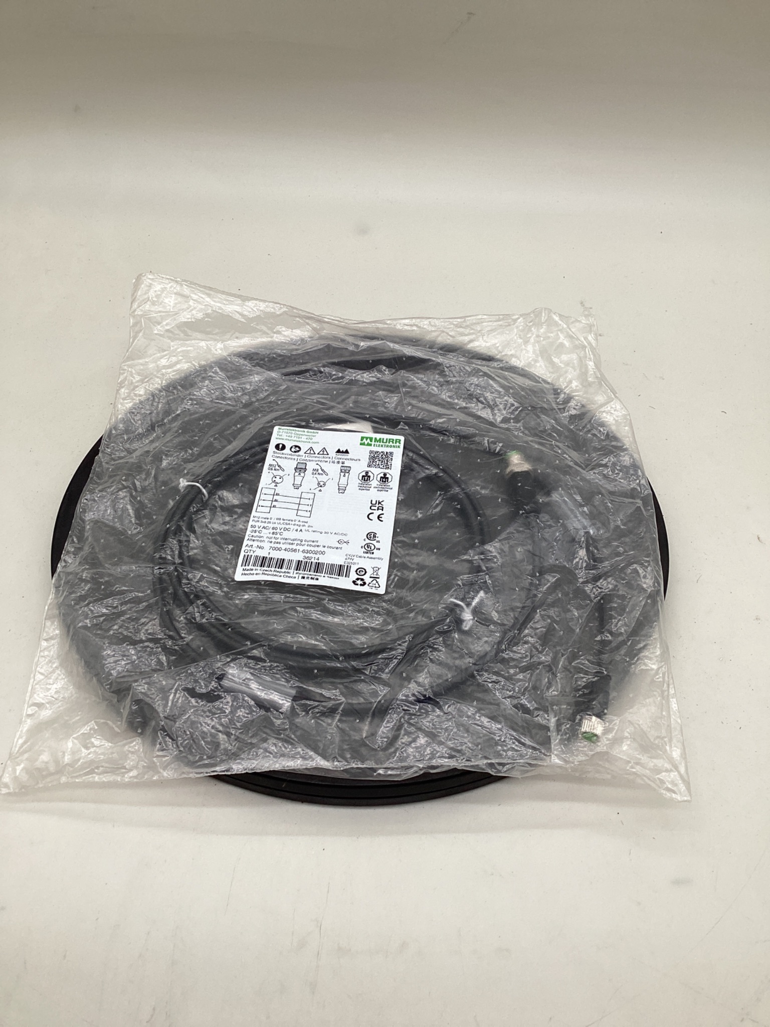 MURR ELEKTRONIK 7000-40561-6300200 M12 To M8 Cordset 2M NEW 0