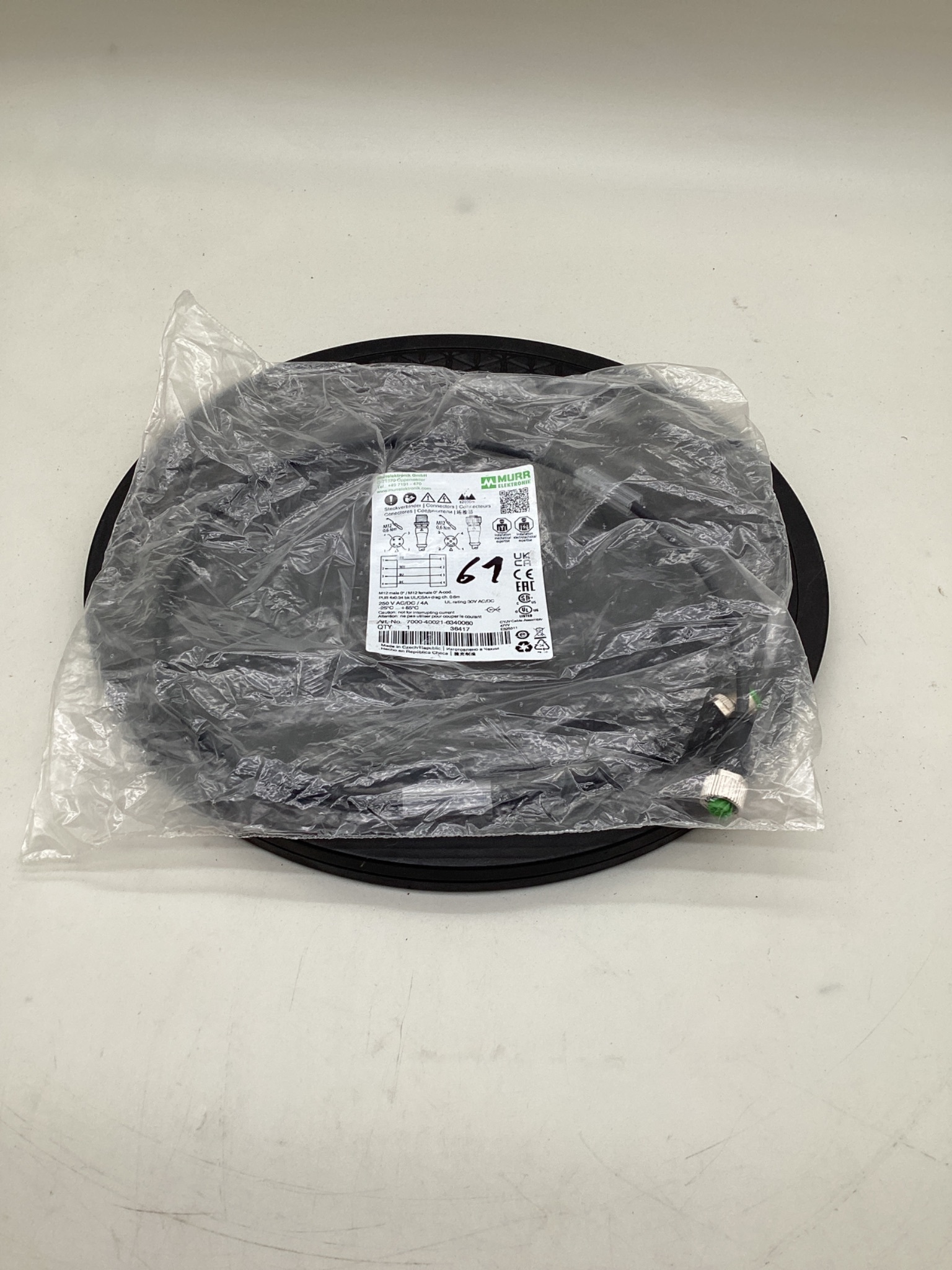 MURR ELEKTRONIK 7000-40021-6340060 M12 Sensor Actuator Cordset 0.6M NEW 0