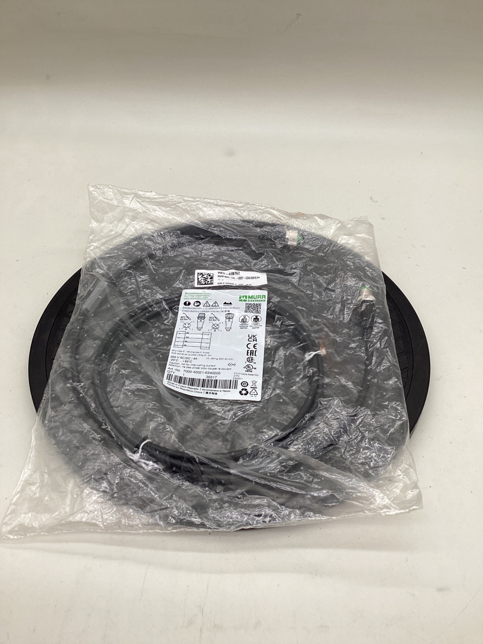 MURR ELEKTRONIK 7000-40021-6340200 M12 Sensor Actuator Cordset 2M NEW 0