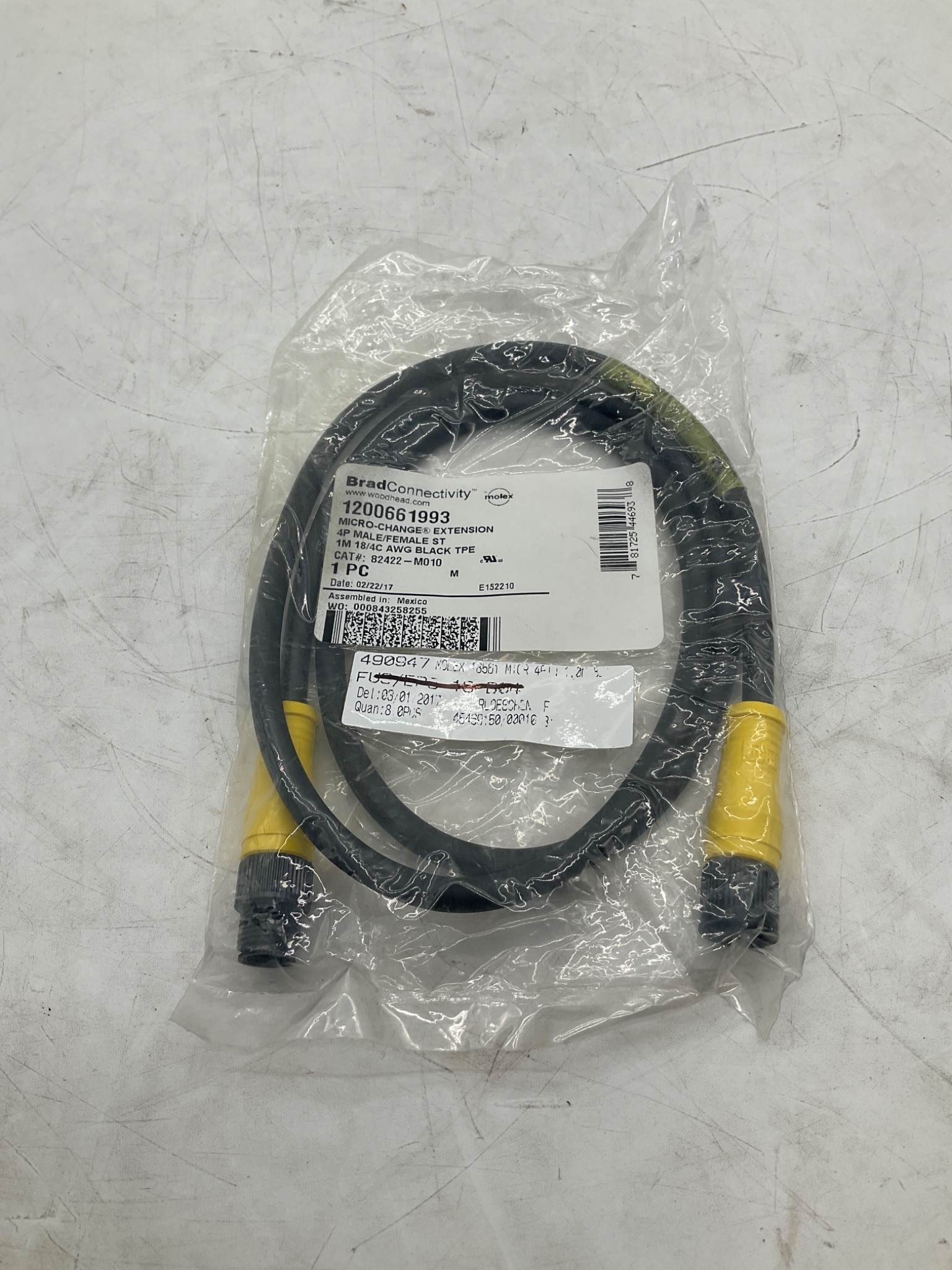 MOLEX / BRAD CONNECTIVITY 1200661993 Micro-Change Extension Cordset 1M NEW 0