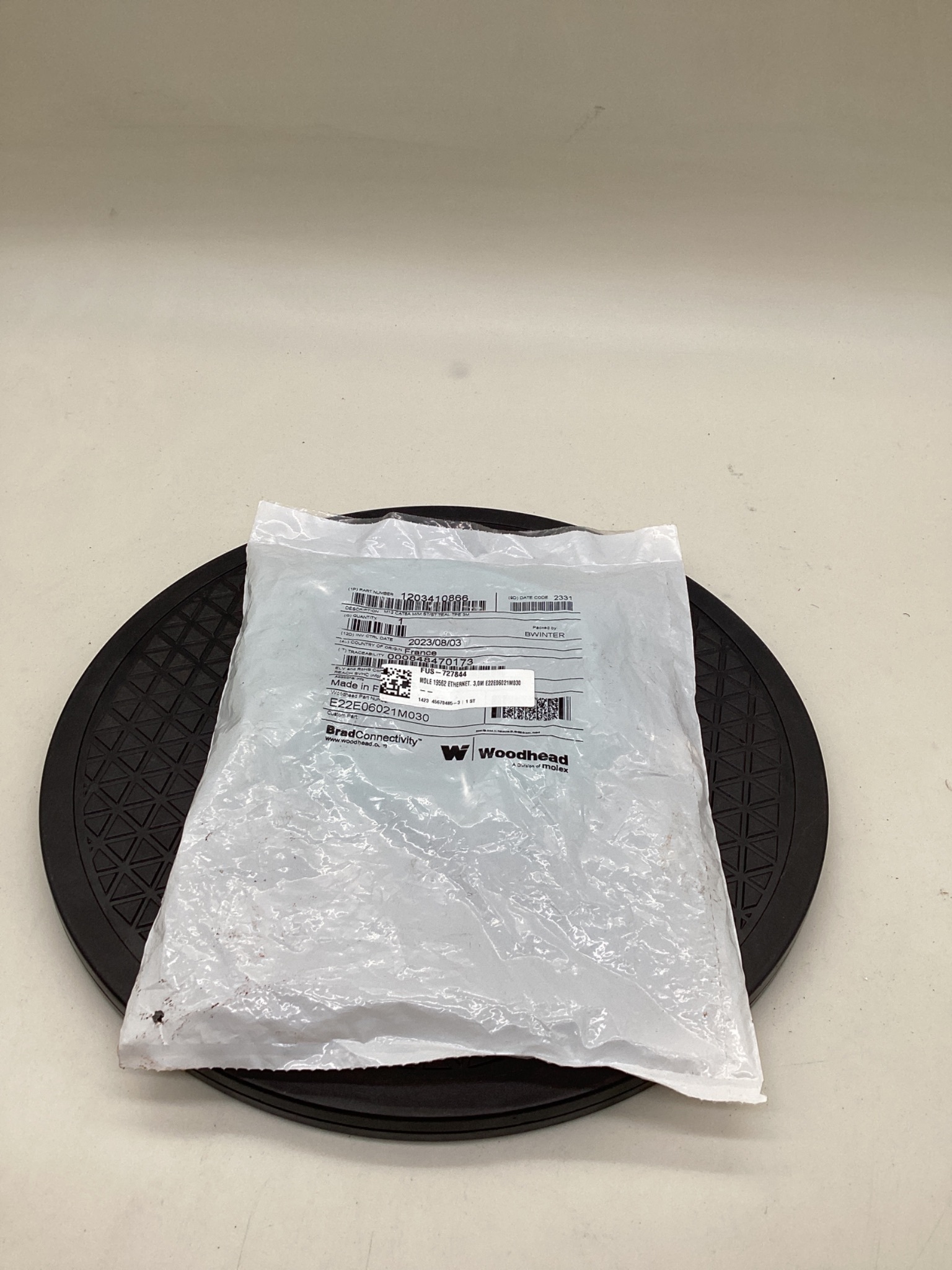 MOLEX / BRAD CONNECTIVITY 1203410866 M12 CAT6A Ethernet Cordset 3M NEW 0