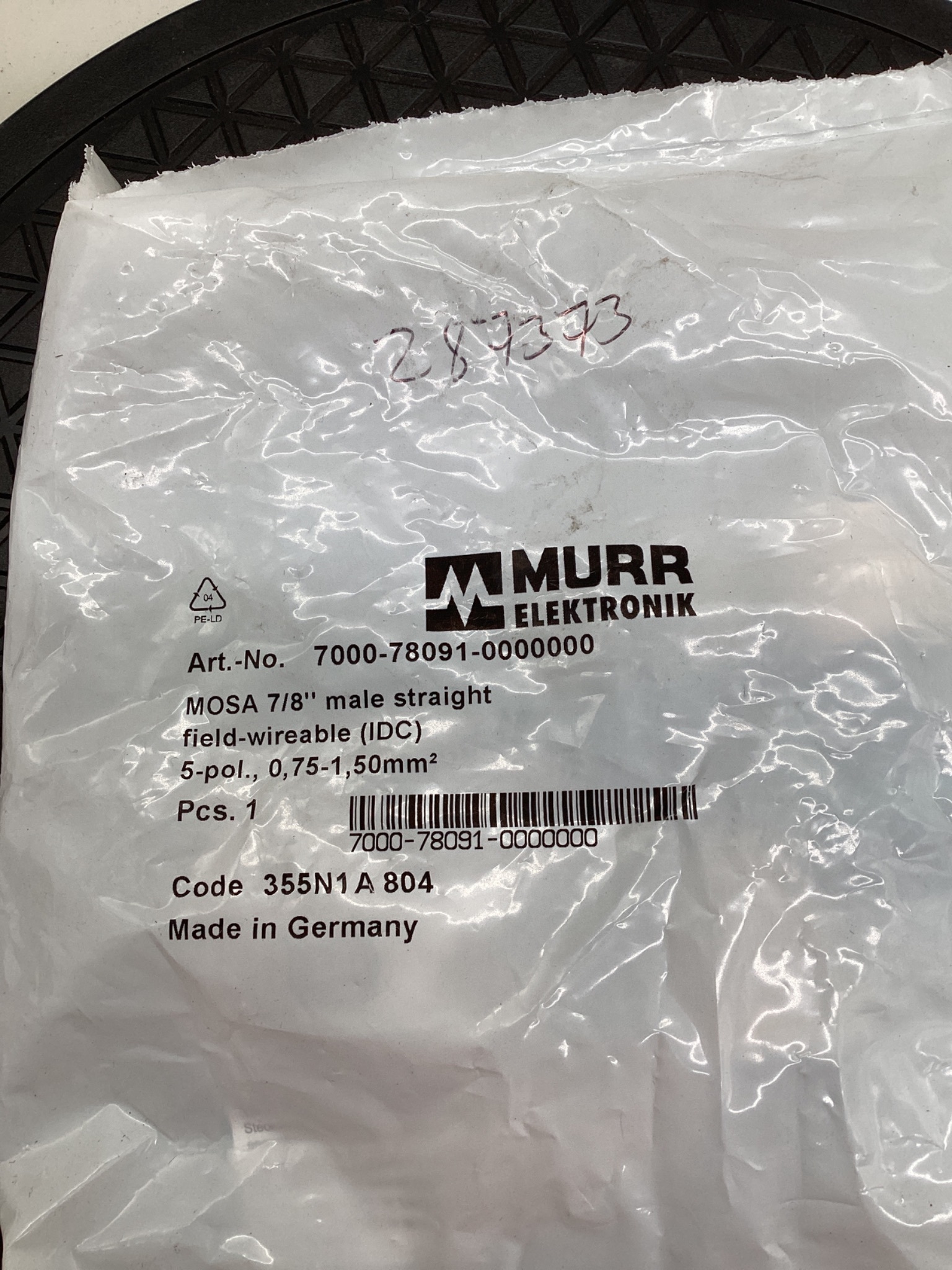MURR ELEKTRONIK 7000-78091-0000000 7/8" Field-Wireable Connector NEW 1