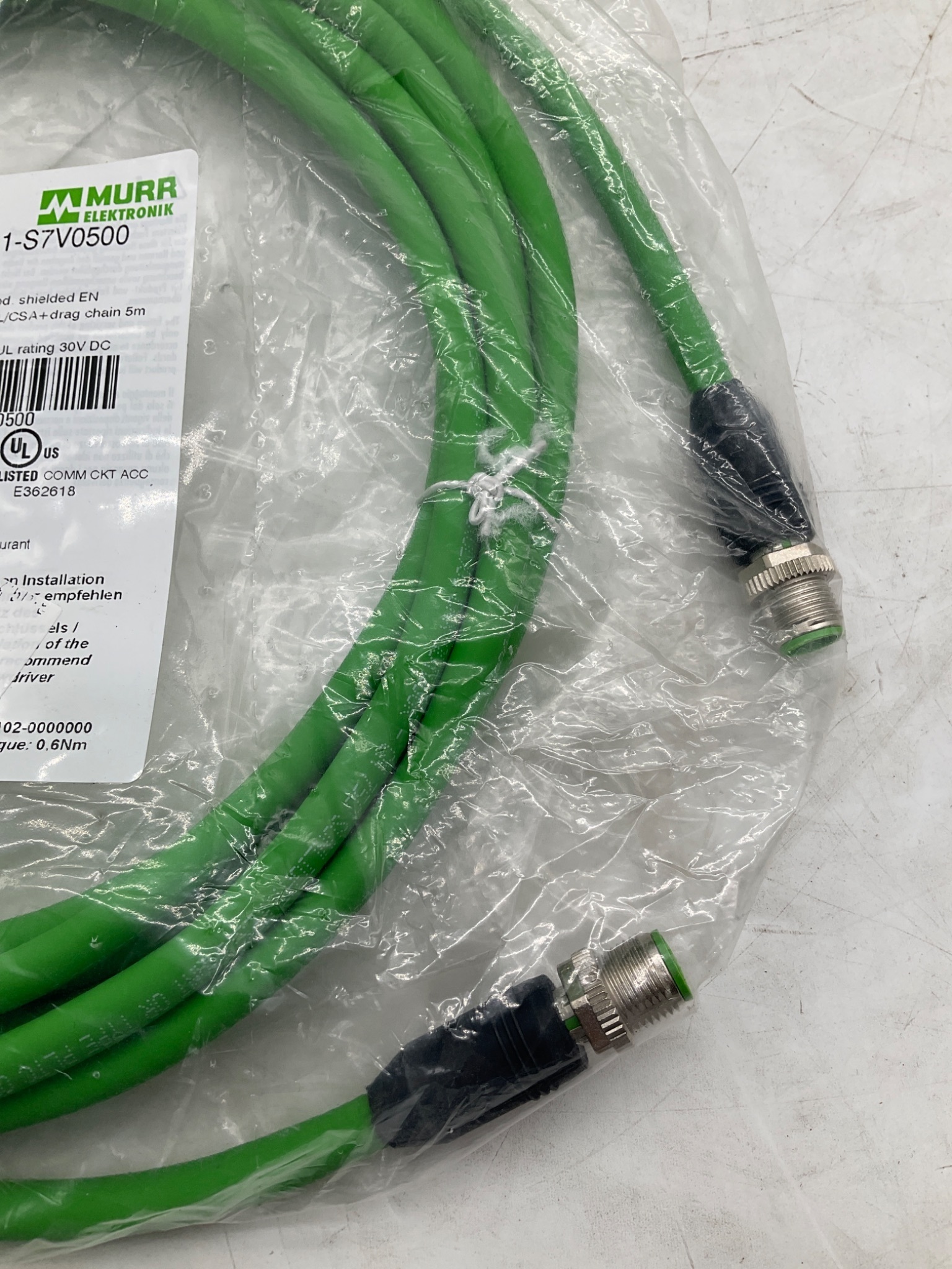 MURR ELEKTRONIK 7700-44511-S7V0500 M12 D-Coded Ethernet Cable 5M NEW 3