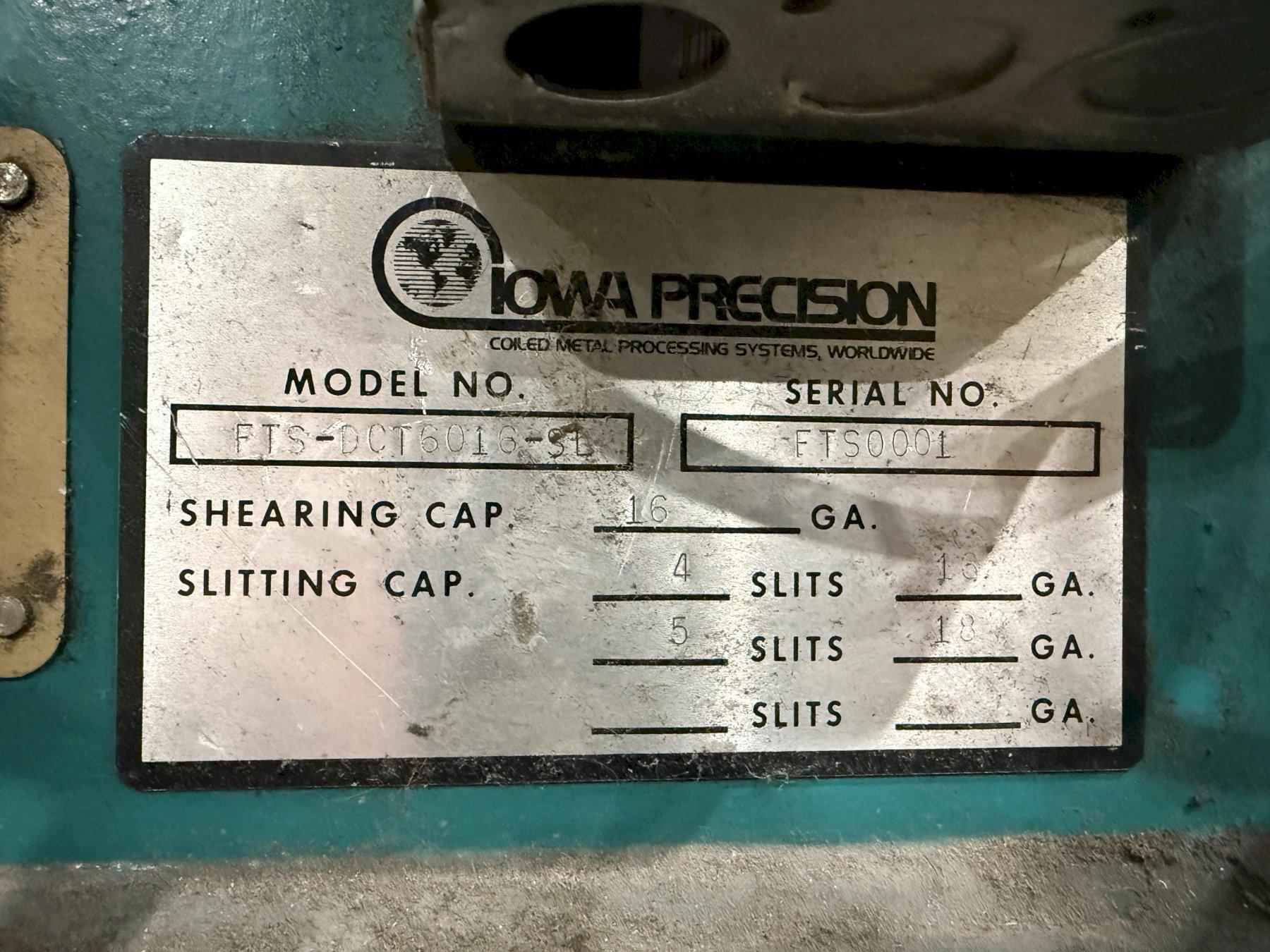 IOWA PRECISION GAF60-6 / FTS-DCT6016SL Coil Slitting & Cut-To-Length Line - USED 52