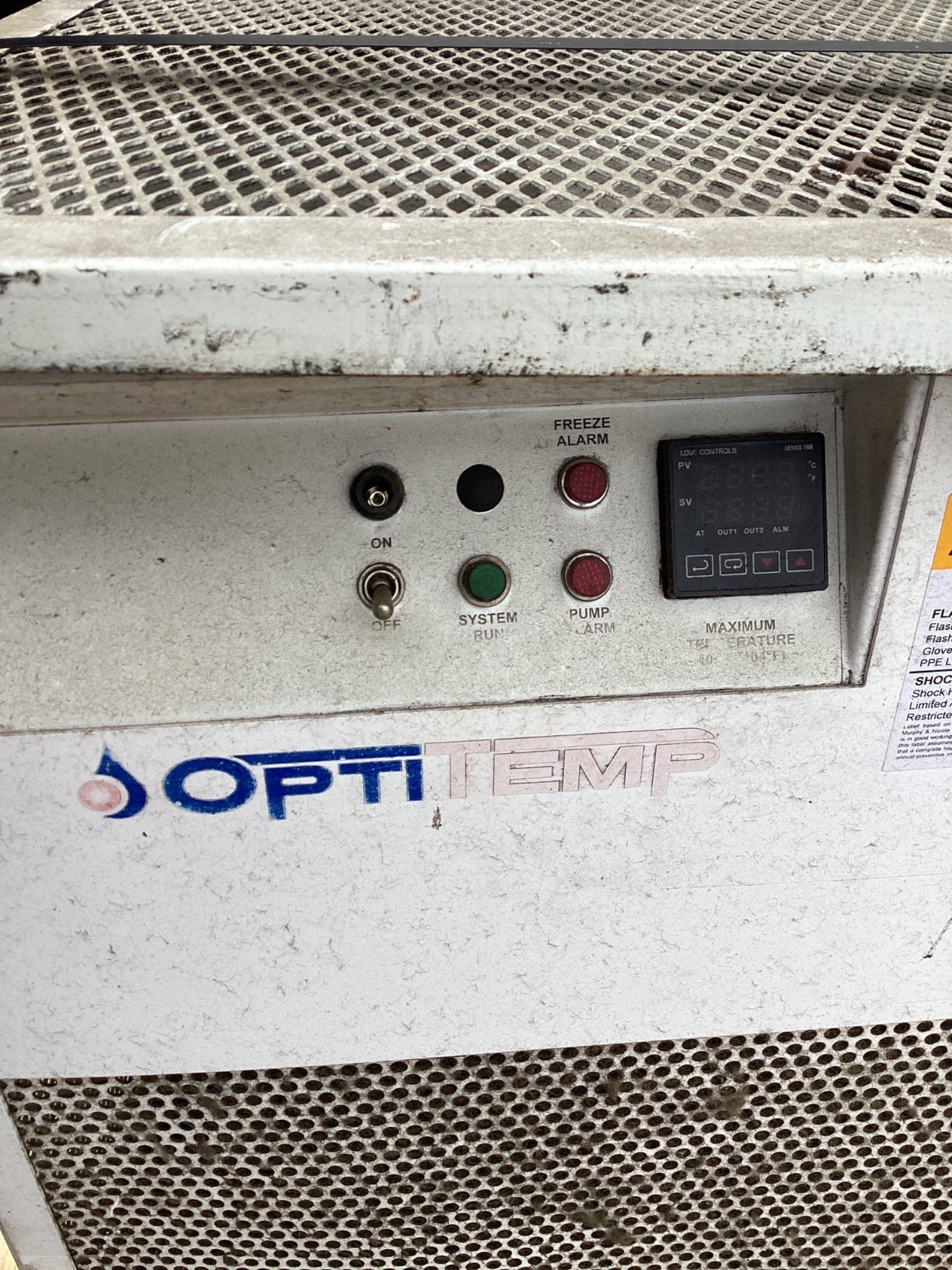 Opti Temp OTC-2.0AL-R5-436-SC1-M12 2HP Process Chiller 460V 3-Phase USED 1