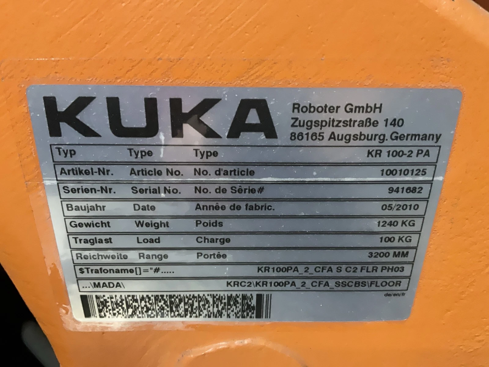 KUKA KR 100-2 PA Palletizing Robot USED - Image 5