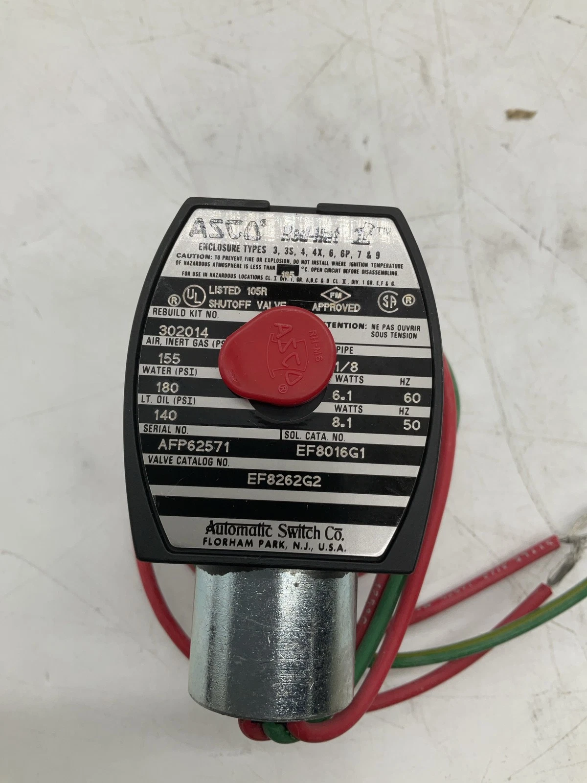 ASCO EF8262G2 1/8" 2-Way NC Solenoid Valve 120V NEW - Image 5