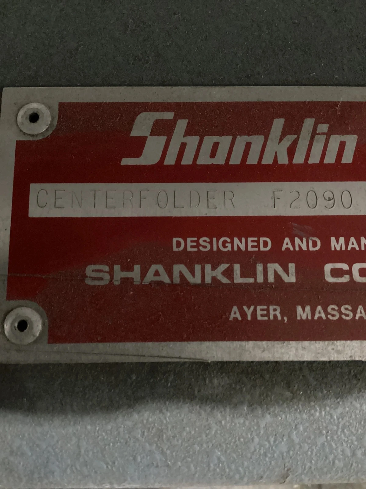 SHANKLIN F2090 Centerfolder USED - Image 2