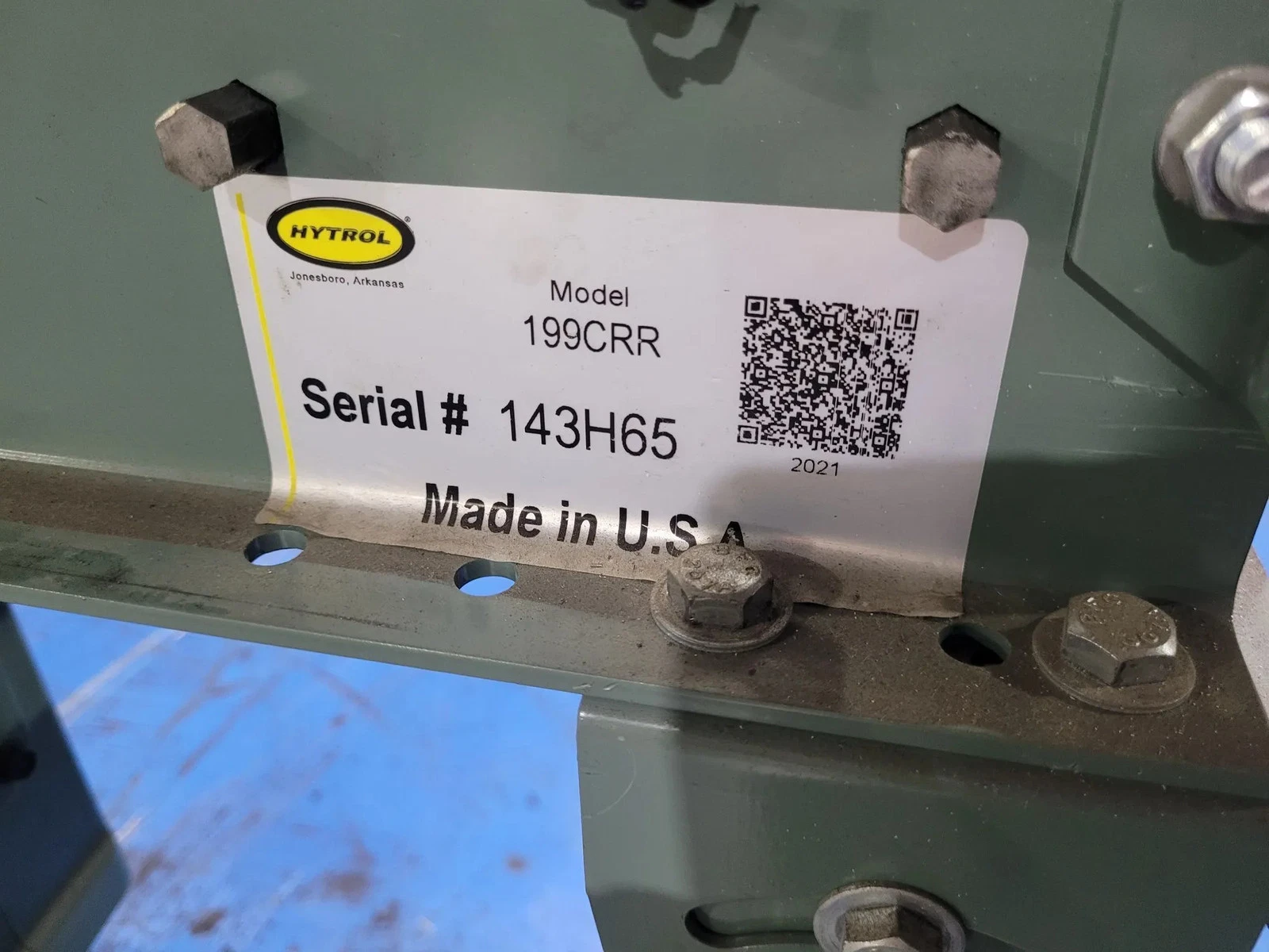 HYTROL 199CRR 7ft x 1ft Medium-Duty Chain-Driven Live Roller Conveyor USED - Image 3