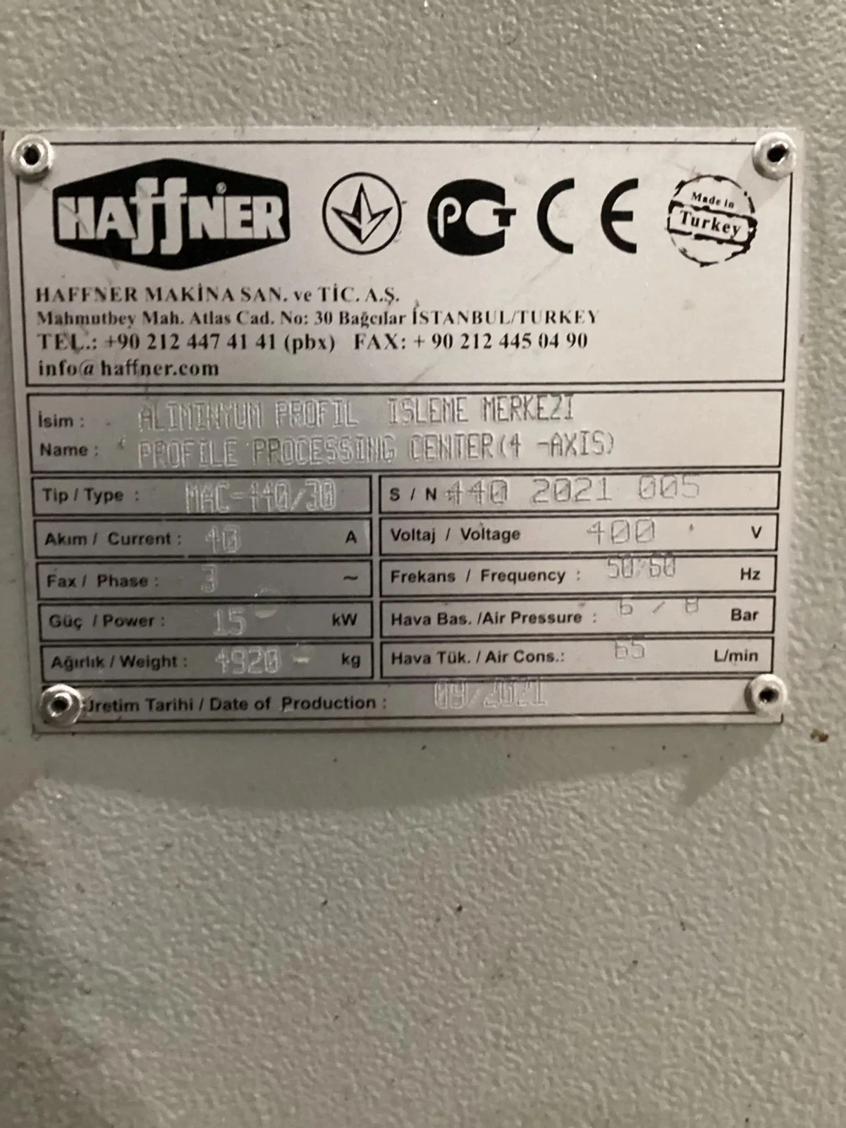 HAFFNER ALUMINUM PROFILE CNC MACHINING & AUTOMATIC CUTTING CELL-MAC440-30 + TA144 - NEW - Image 11